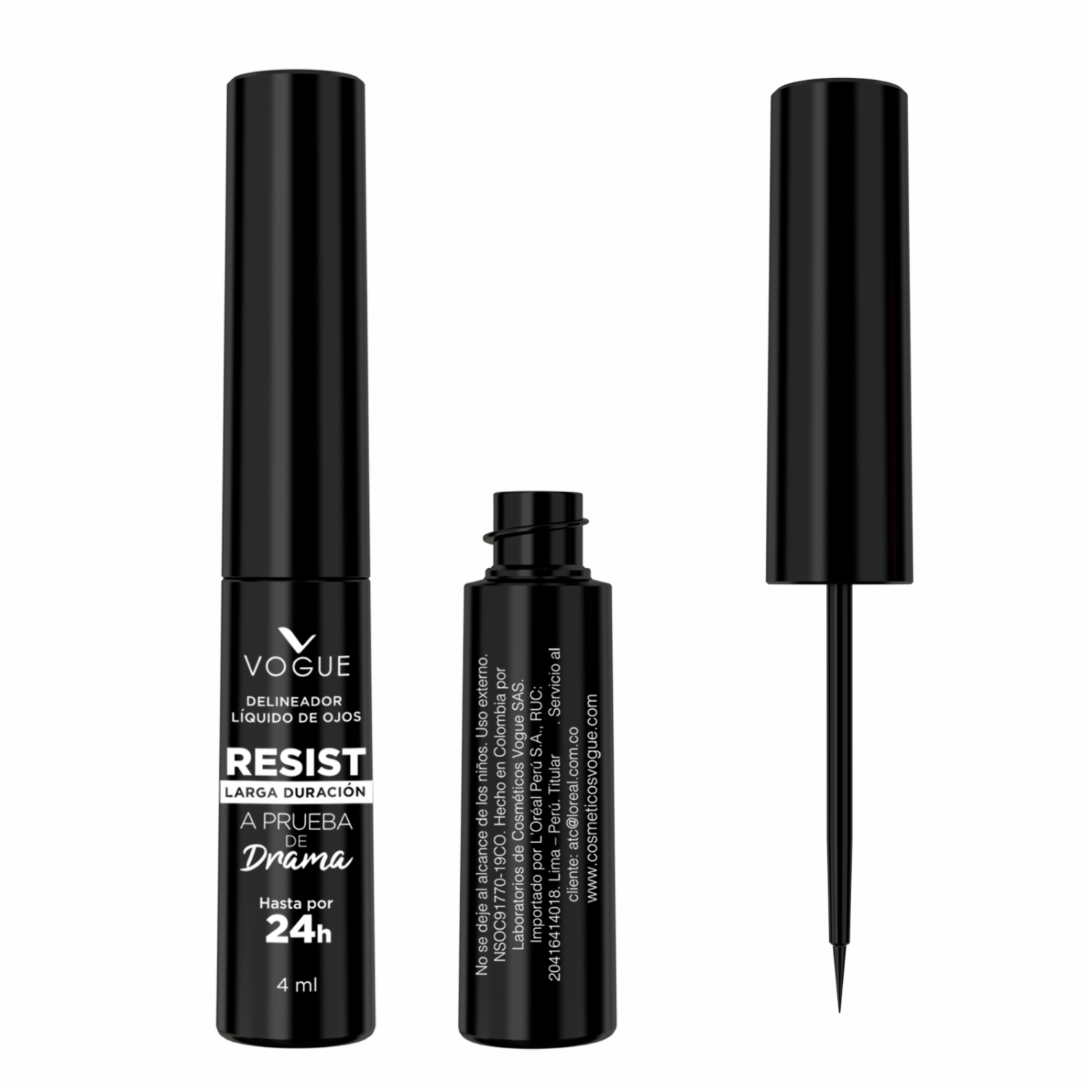 Delineador de Ojos Resist Líquido Negro VOGUE 4 Ml