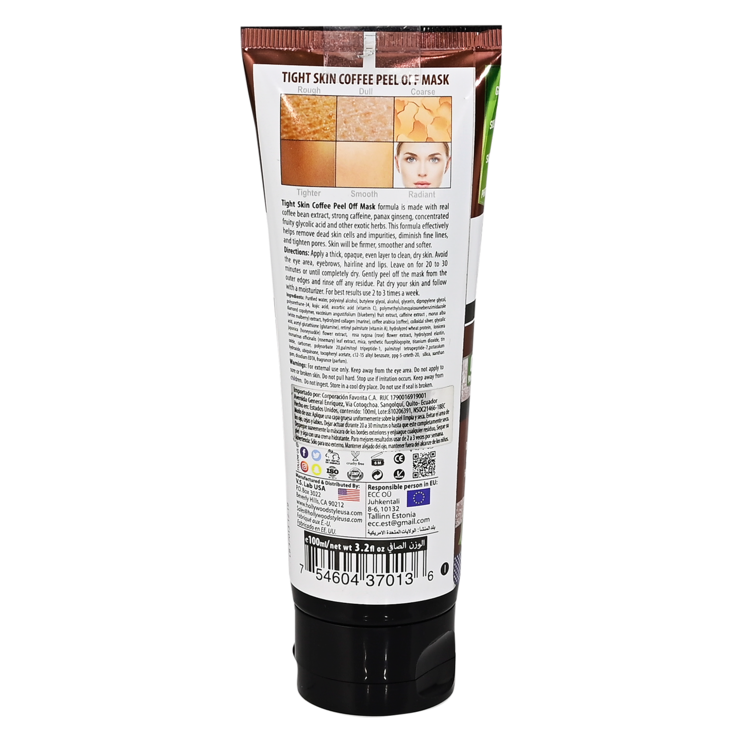 Mascarilla Facial Café Reafirmante HOLLYWOOD STYLE 100 Ml