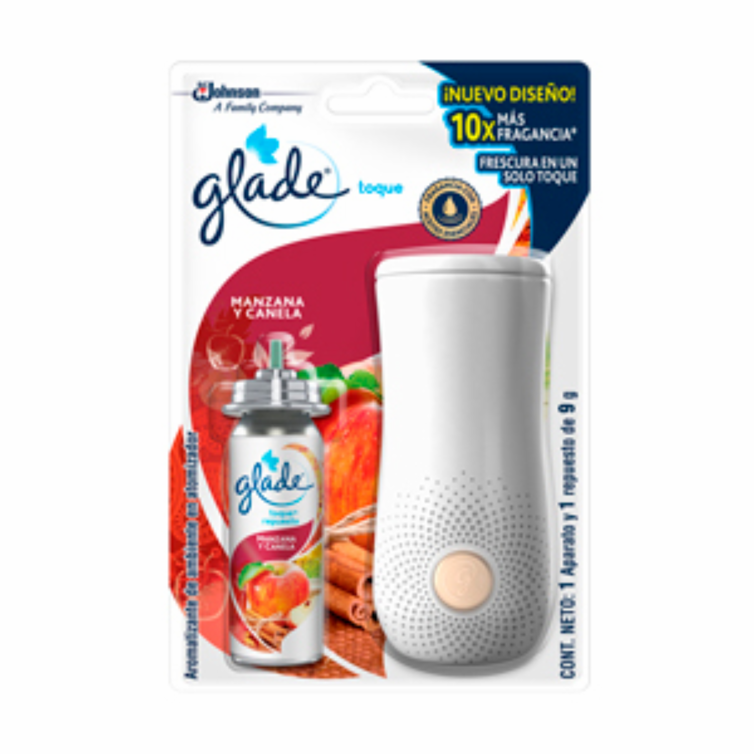 Ambientador Toque Con Aparato Manzana Canela GLADE 9 G