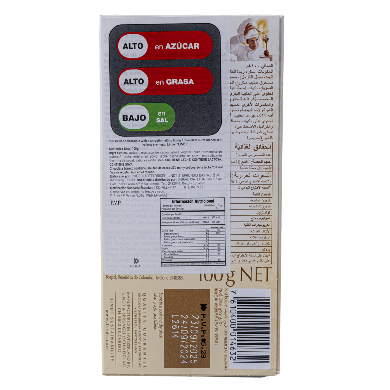 Chocolate Blanco LINDT 100 g