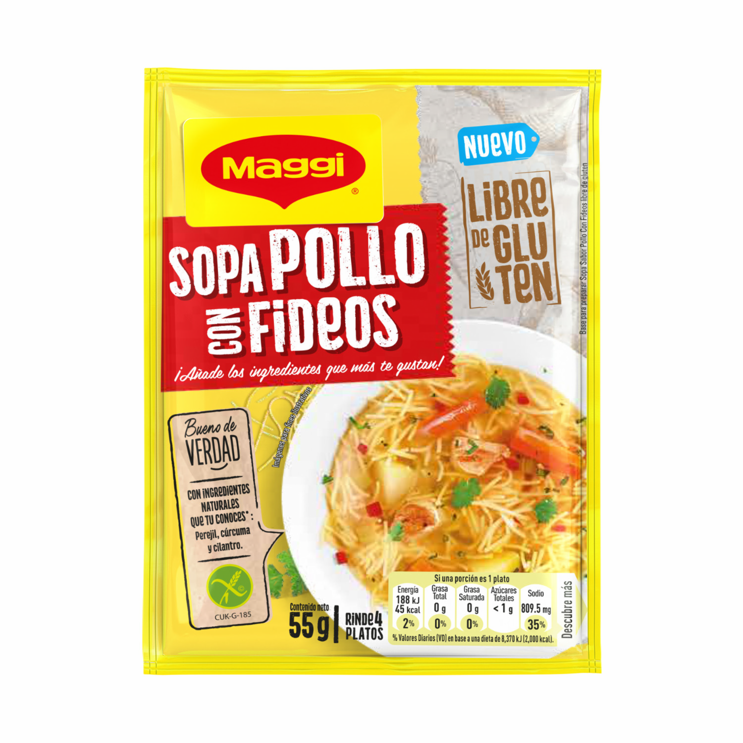 Sopa Instantánea De Pollo Con Fideos MAGGI 57 G