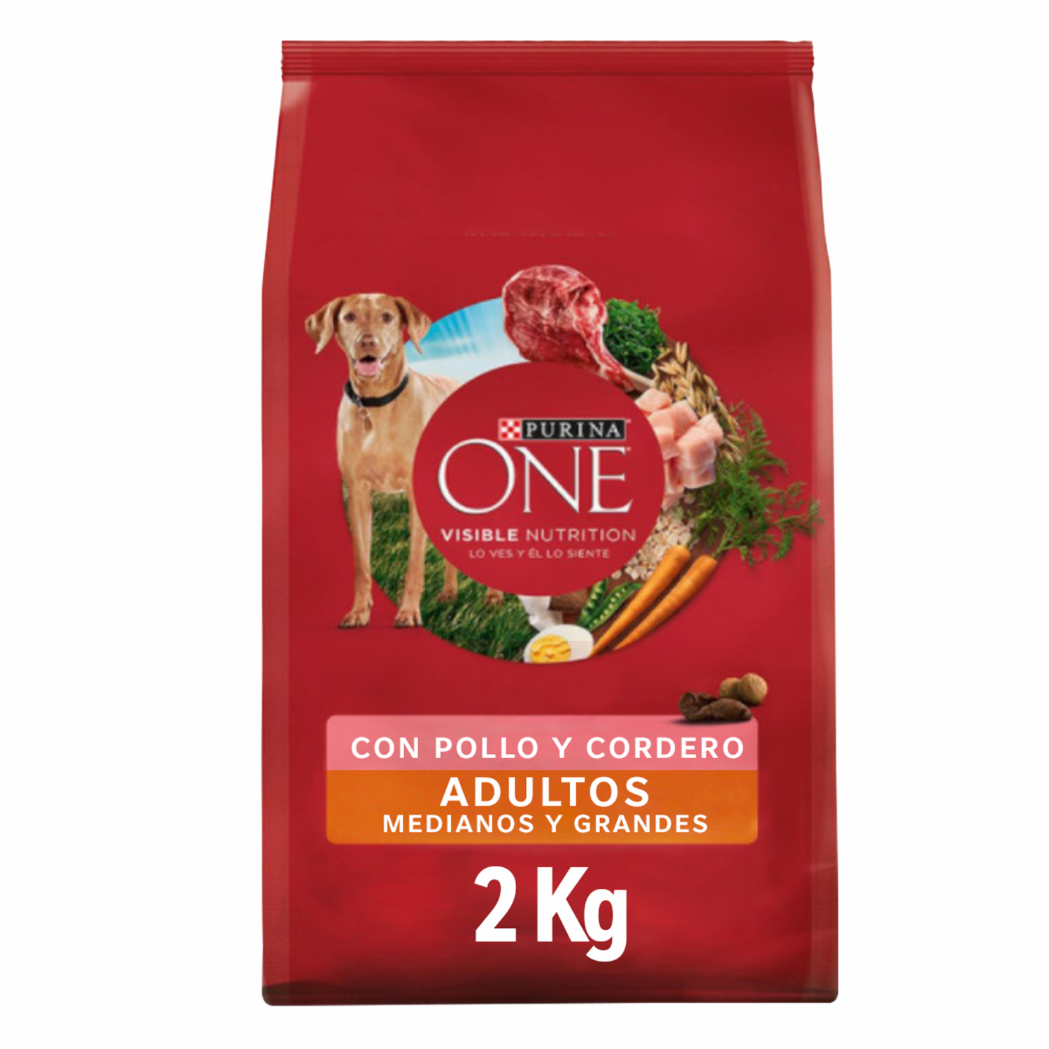 Alimento Para Perros Adultos Medianos Y Grandes, Pollo Y Cordero PURINA ONE 2 Kg