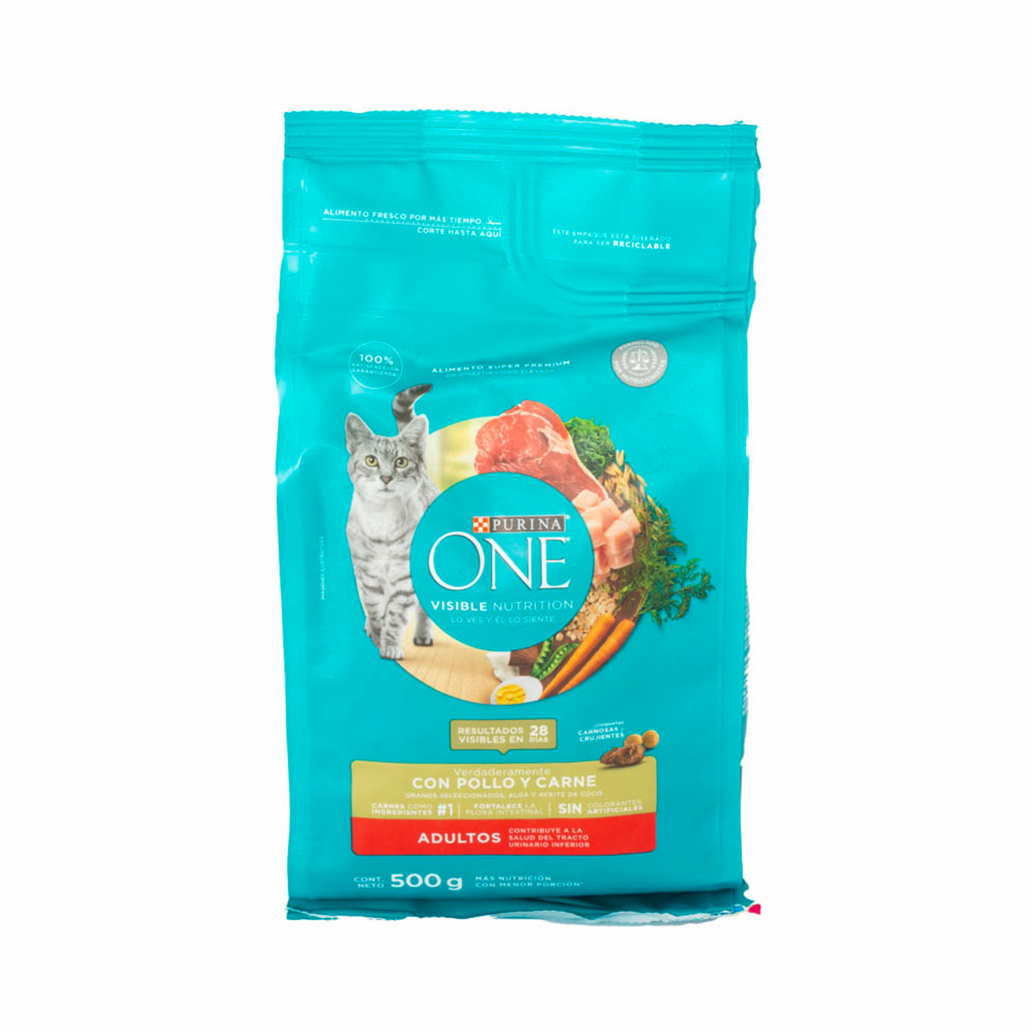 Alimento Para Gatos Adultos Sabor A Pollo Y Carne PURINA CAT CHOW 500 G