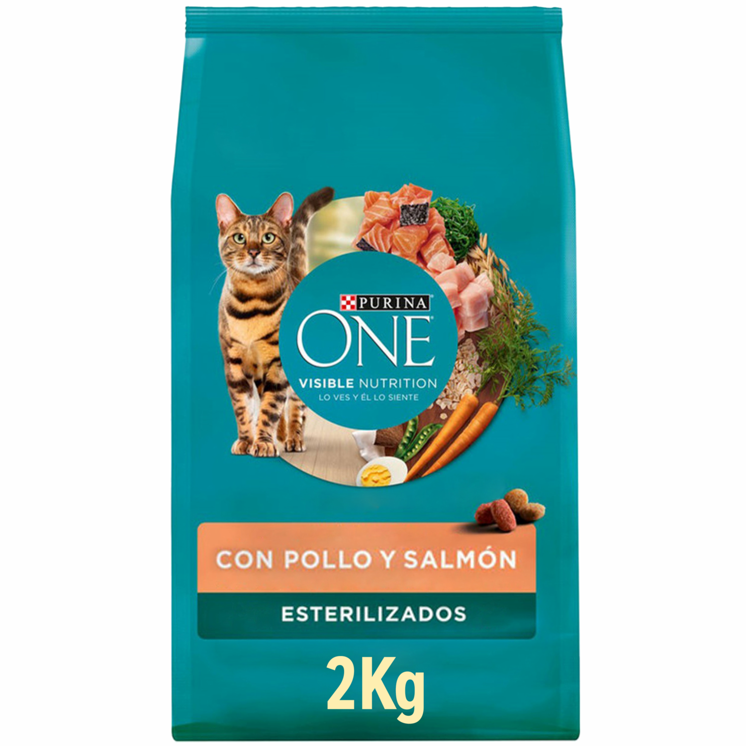 Alimento Para Gatos Adultos Esterilizados, Pollo Y Salmón PURINA CAT CHOW 2 Kg