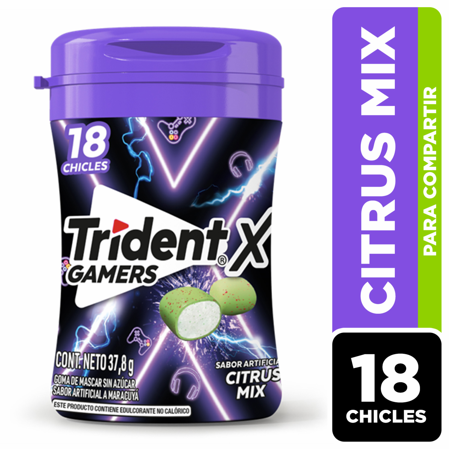 Chicles Sabor A Maracuyá Botella TRIDENT 37.80 G