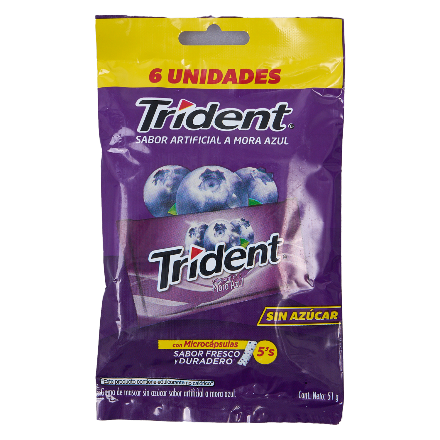 Chicles Sabor A Mora Azul TRIDENT 51 G