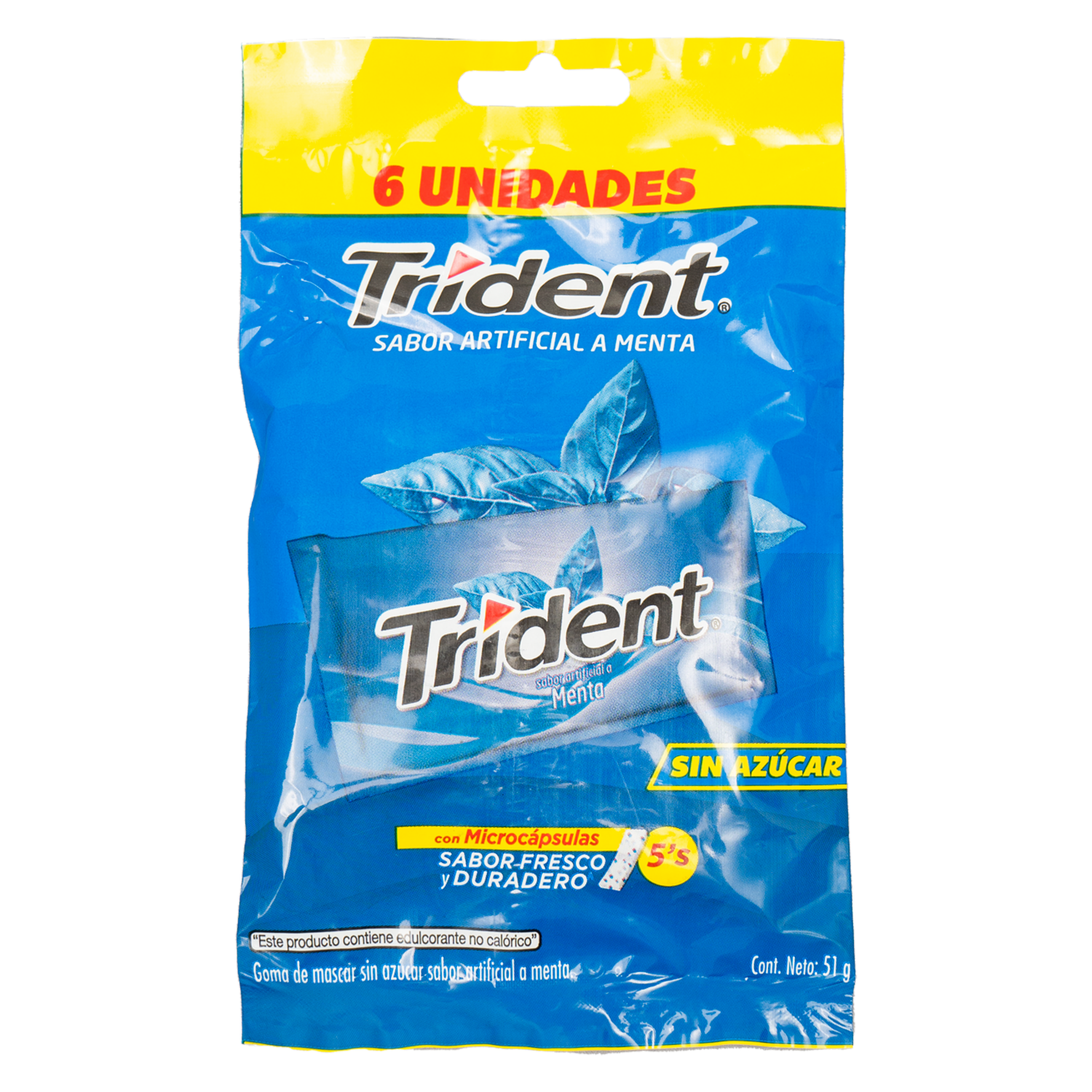 Goma De Mascar Sabor A Menta TRIDENT 51 G