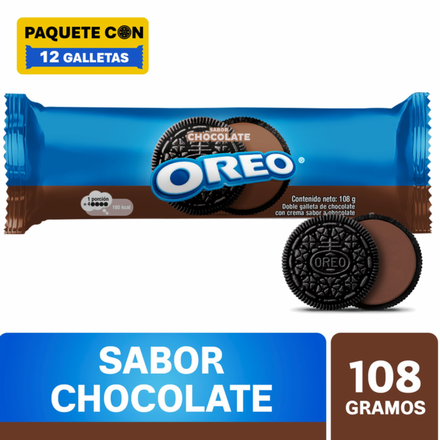 Galletas Dulces Sabor Chocolate OREO 108 G
