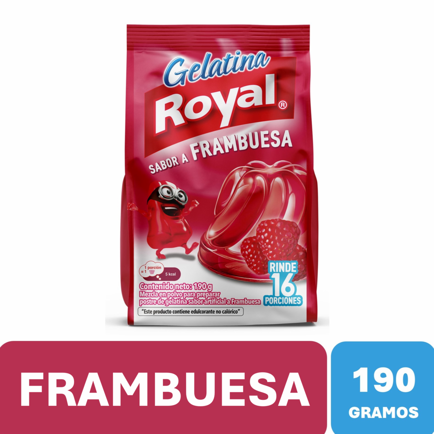 Gelatina Sabor A Frambuesa ROYAL 190 G