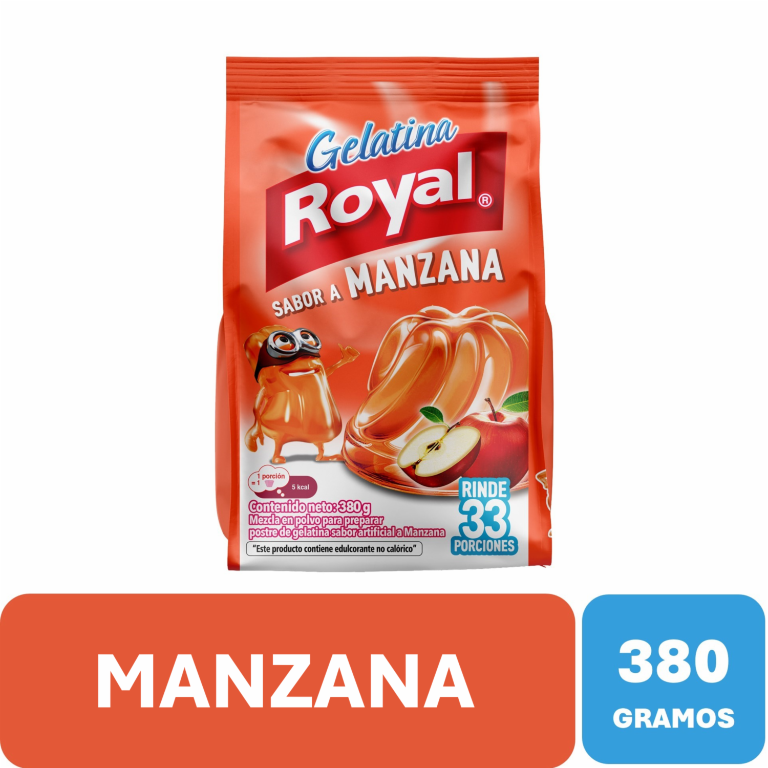 Gelatina Sabor A Manzana ROYAL 380 G