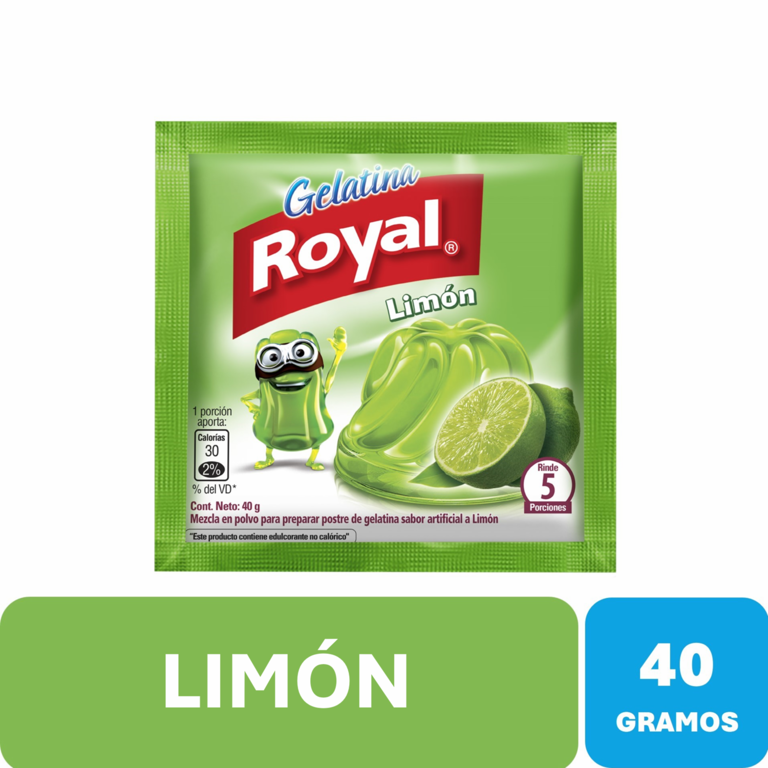 Gelatina Sabor Limón ROYAL 40 G