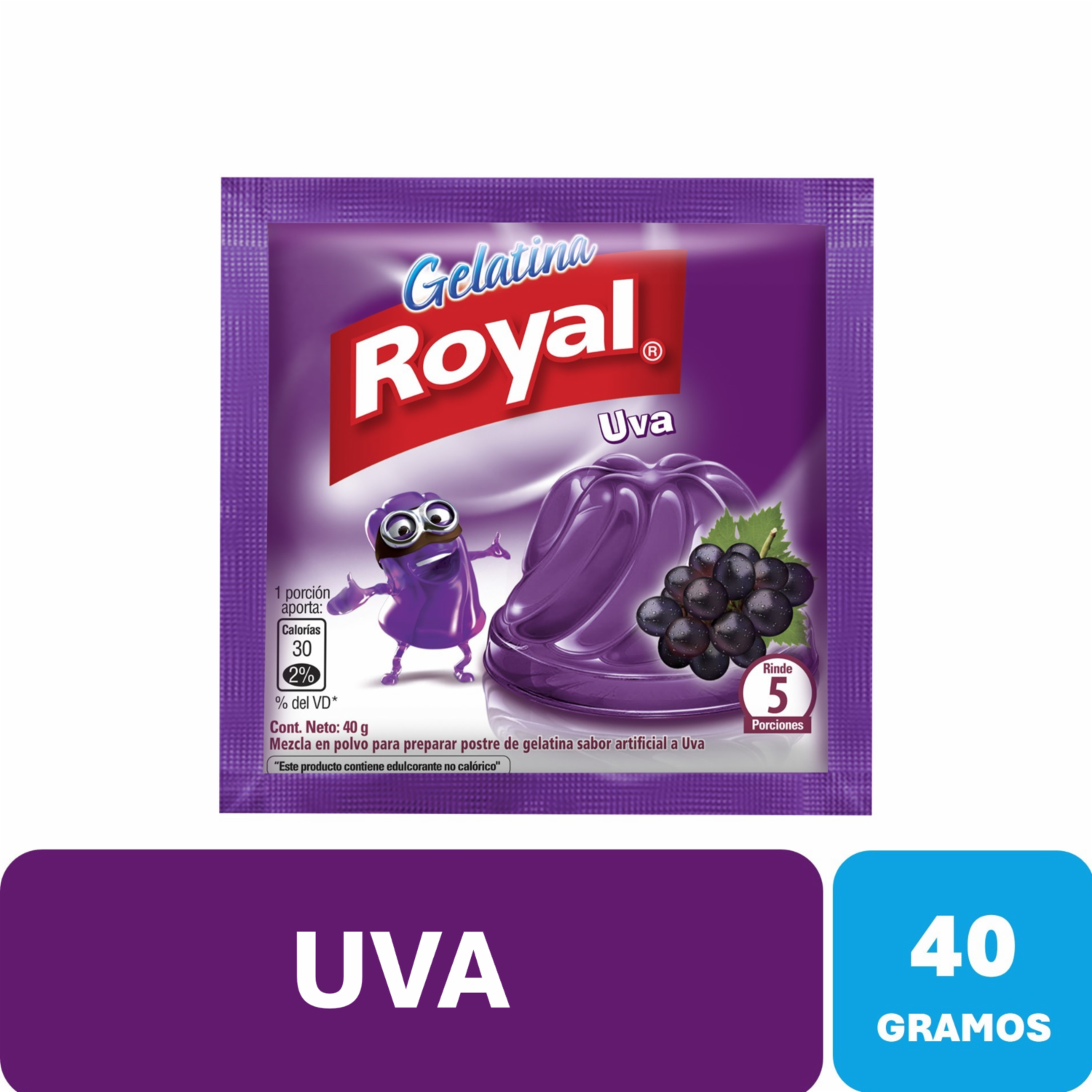 Gelatina Sabor Uva ROYAL 40 G