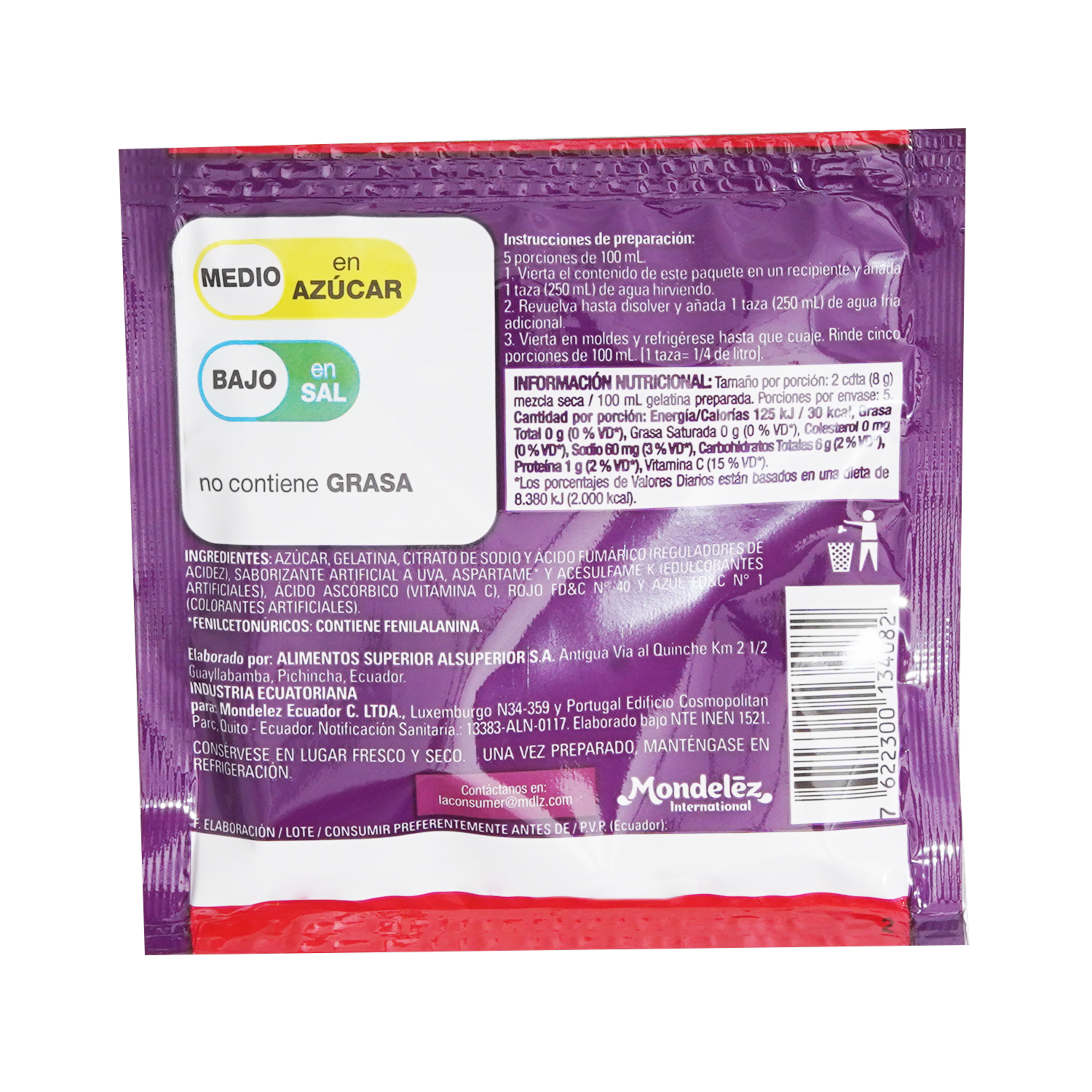 Gelatina Sabor Uva ROYAL 40 G