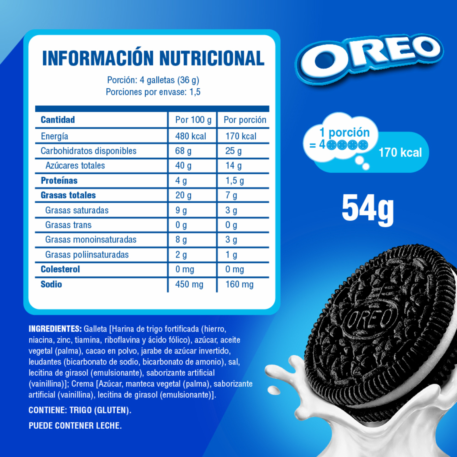 Galletas Dulces Sabor Original OREO 54 G