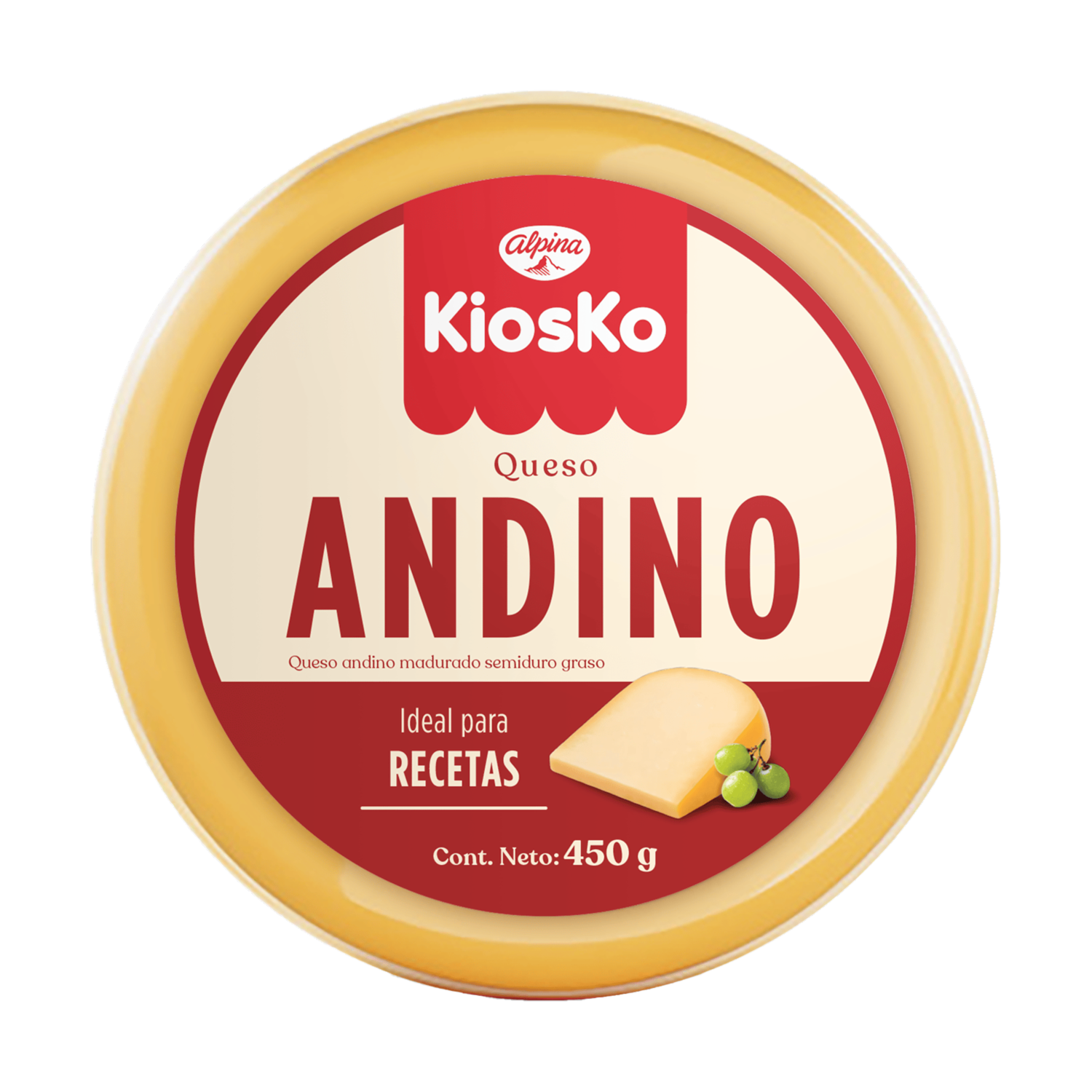 Queso Andino Semimaduro Rueda KIOSKO 450 G