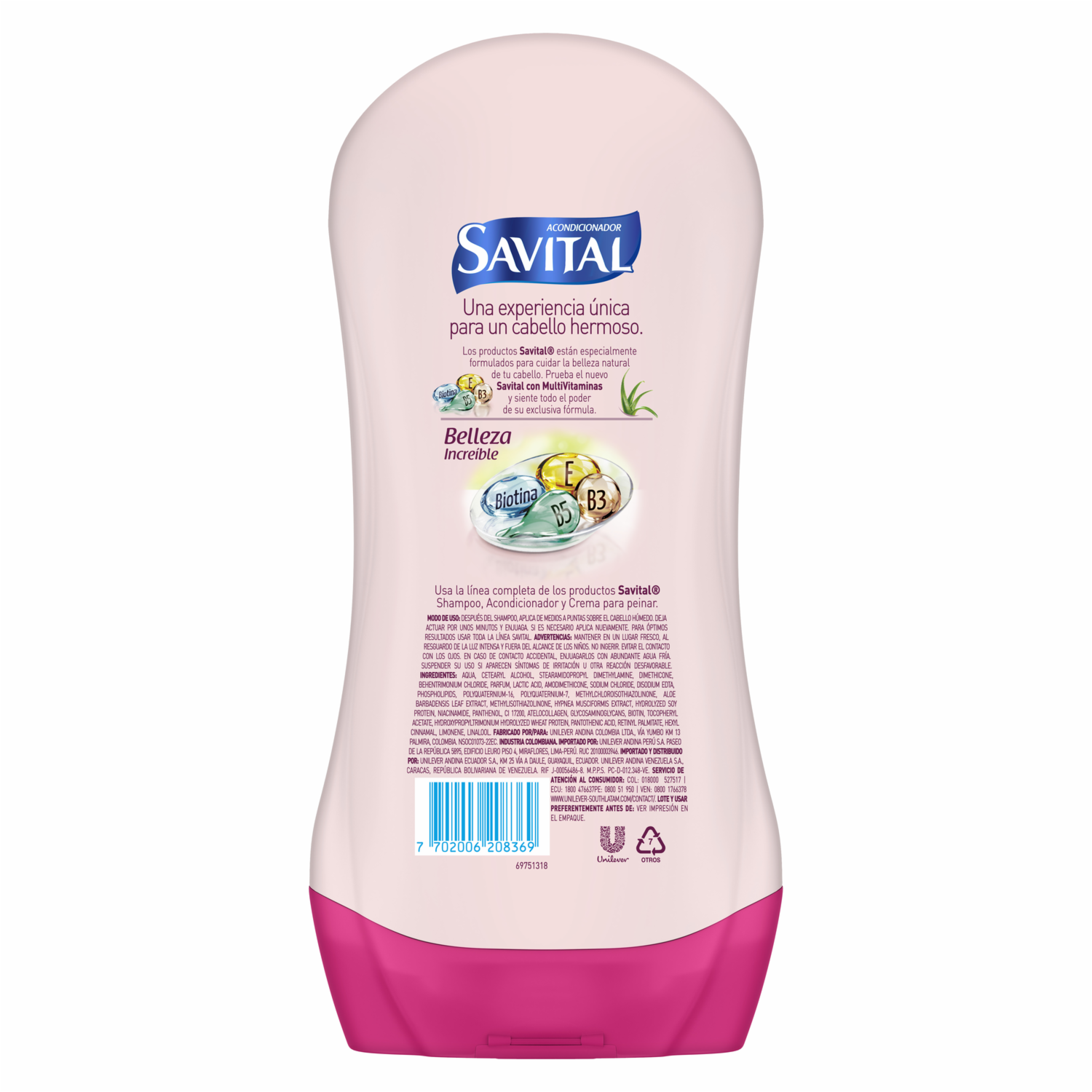 Acondicionador De Cabello Multivitaminas SAVITAL 490 Ml