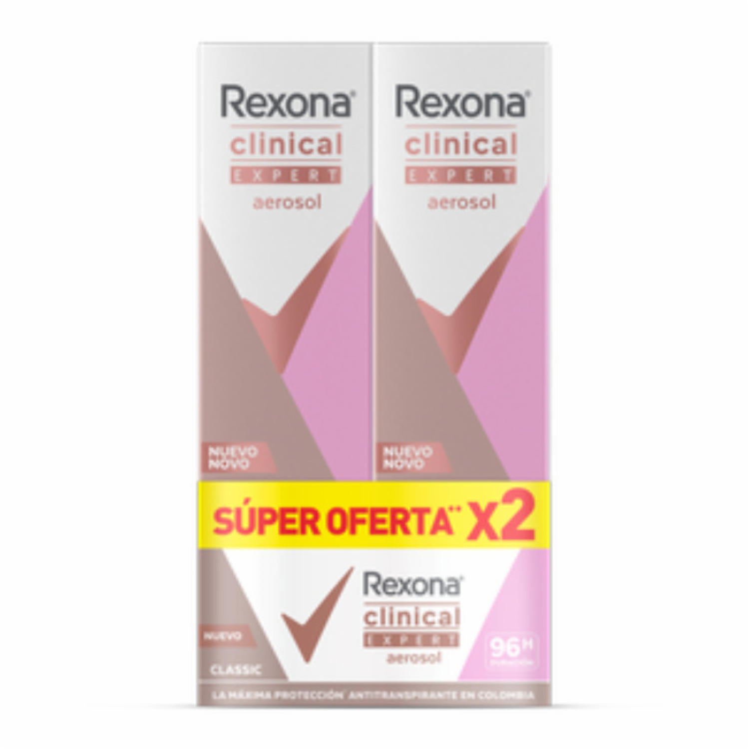 Desodorante En Aerosol Para Dama Clinical Expert 2do 40% De Descuento REXONA 2 X 150 Ml