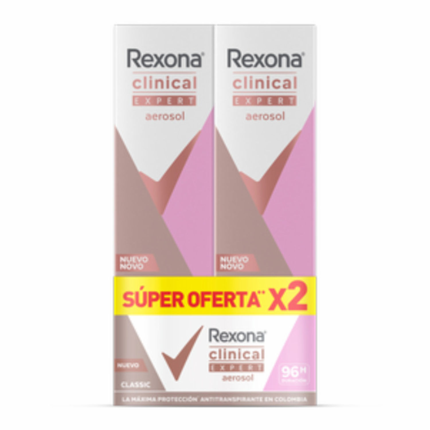 Desodorante En Aerosol Para Dama Clinical Expert 2do 40% De Descuento REXONA 2 X 150 Ml