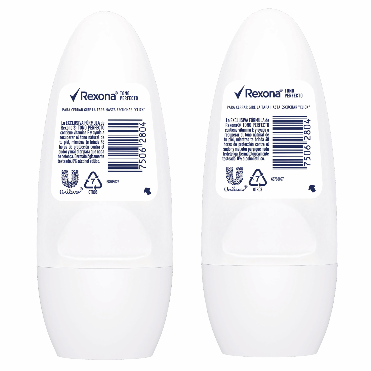 Desodorante En Roll On Para Dama Tono Perfecto REXONA 2 X 50 Ml
