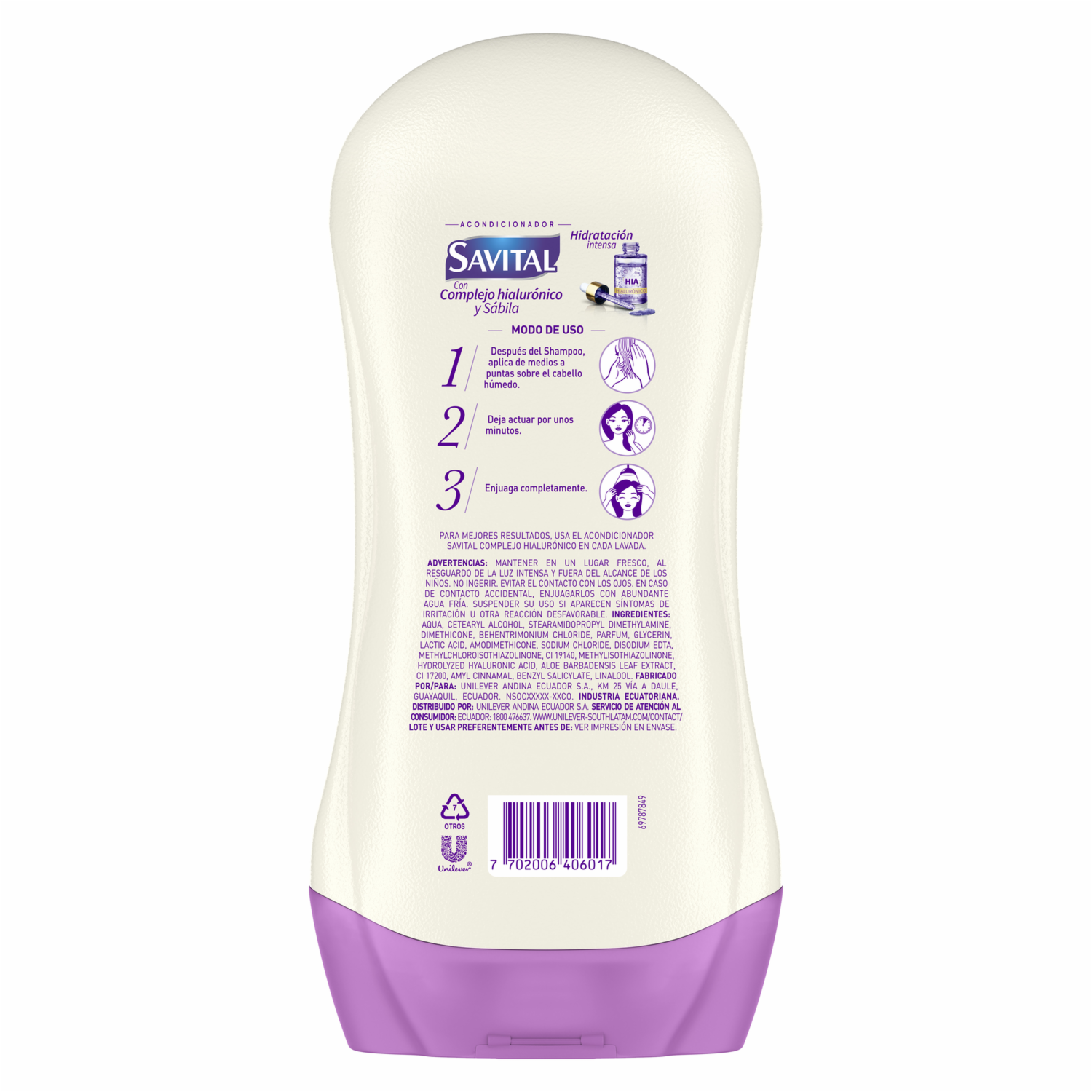 Acondicionador De Cabello Hialurónico SAVITAL 490 Ml