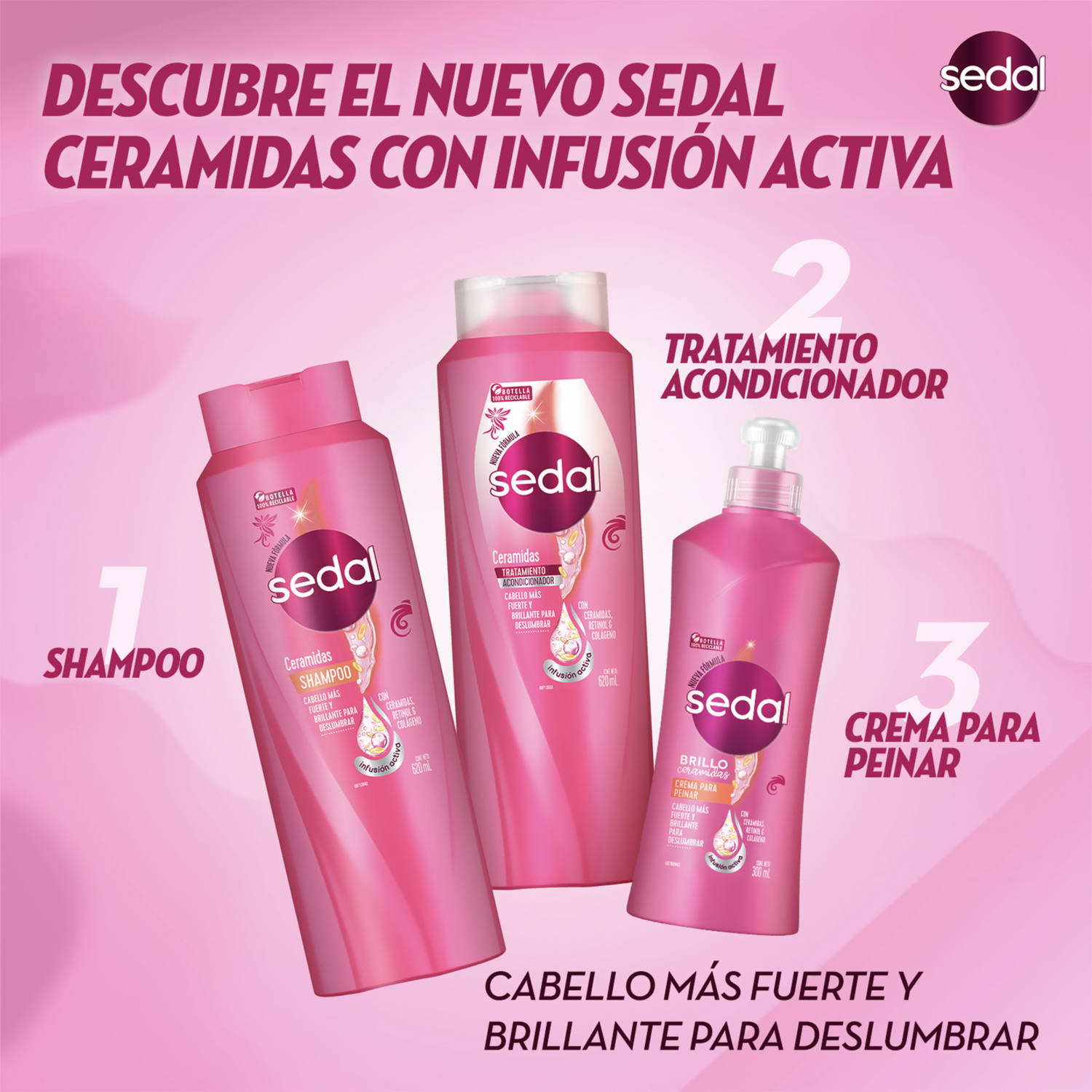 Shampoo De Cabello Con Ceramidas Active SEDAL 650 Ml