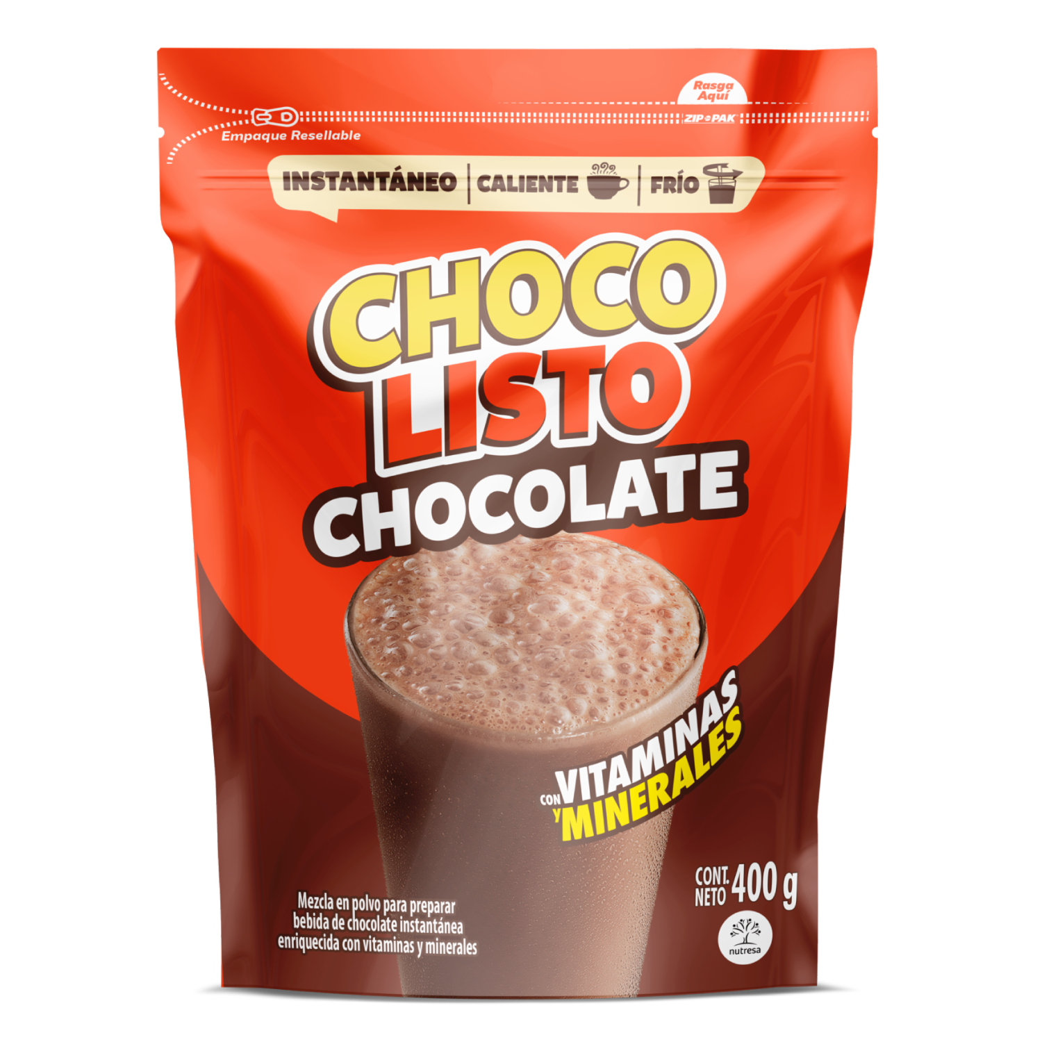 Chocolate En Polvo Extra Contenido CHOCO LISTO 400 G