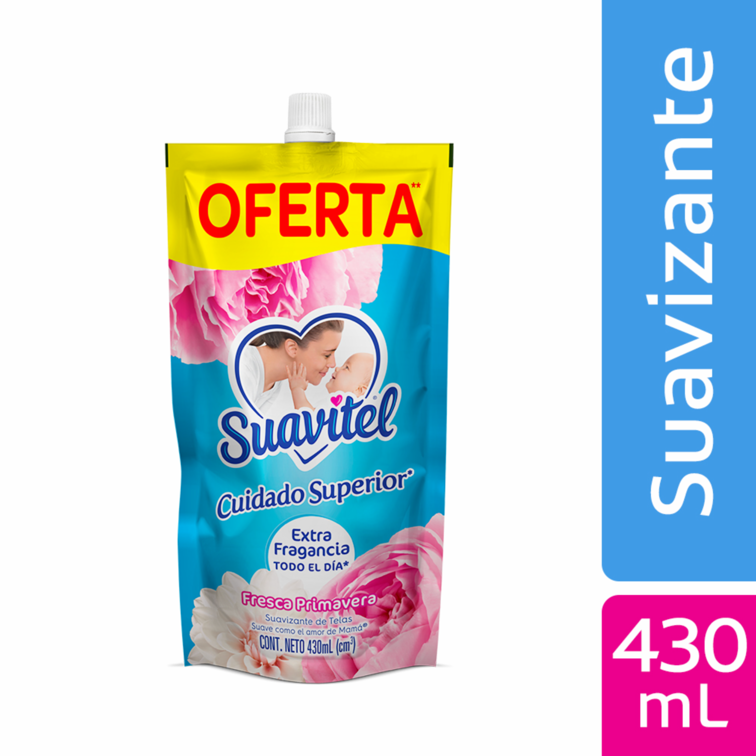 Suavizante De Ropa Cuidado Superior Fresca Primavera SUAVITEL 430 Ml
