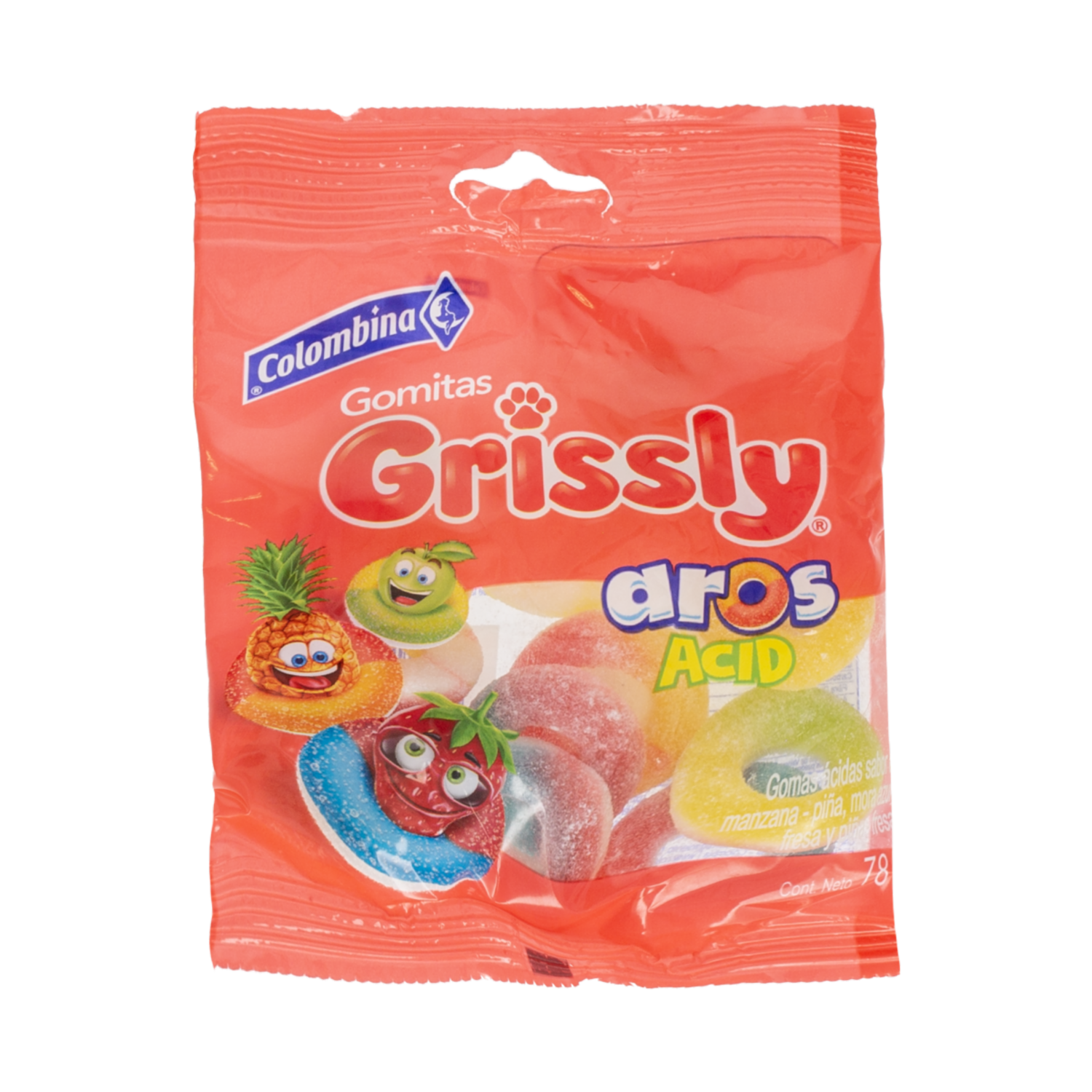 Gomitas Ácidas Surtidas GRISSLY 78 G