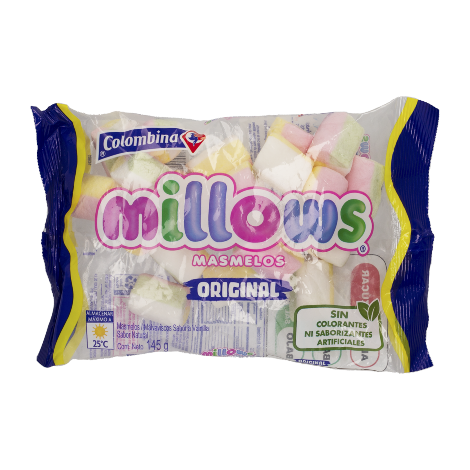 Marshmellows Cilindro De Colores MILLOWS 145G