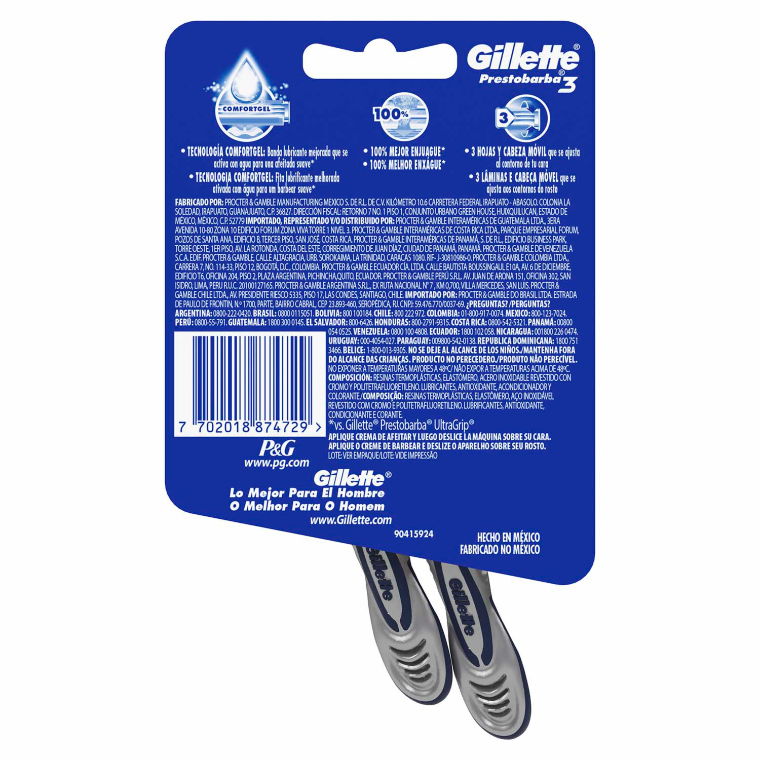 Afeitadora Desechable Prestobarba 3 Ultra Suave GILLETTE X 2 Uds
