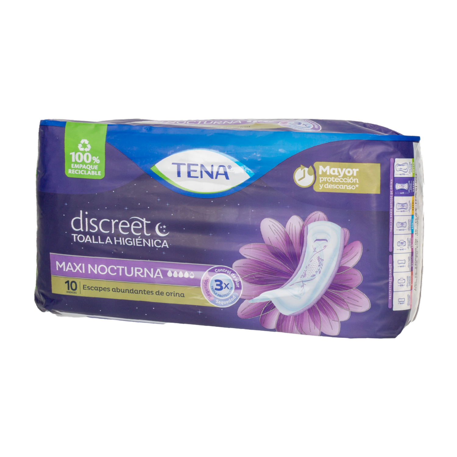 Toalla Higiénica Discreet Maxi Night TENA X 10 Uds