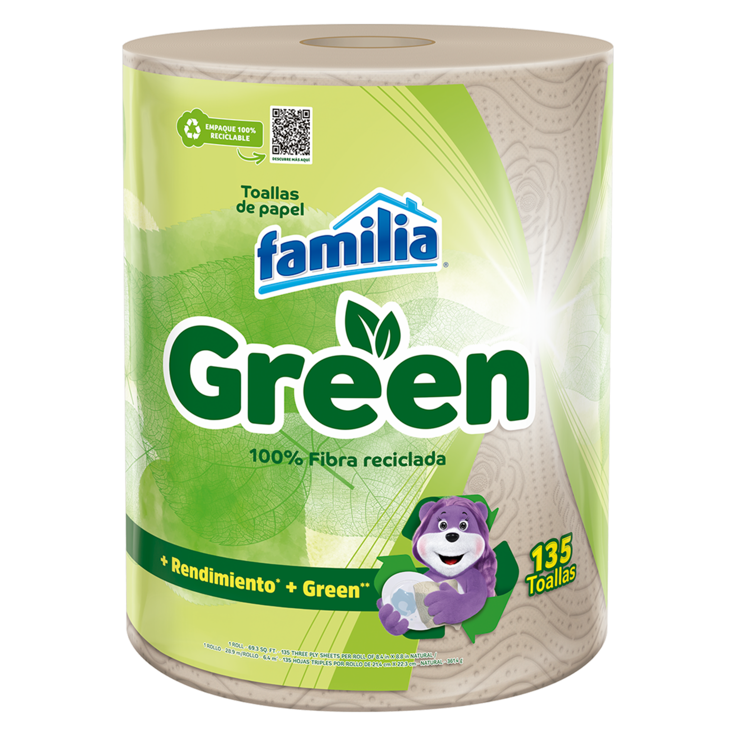 Toalla De Cocina Green FAMILIA 135 Metros