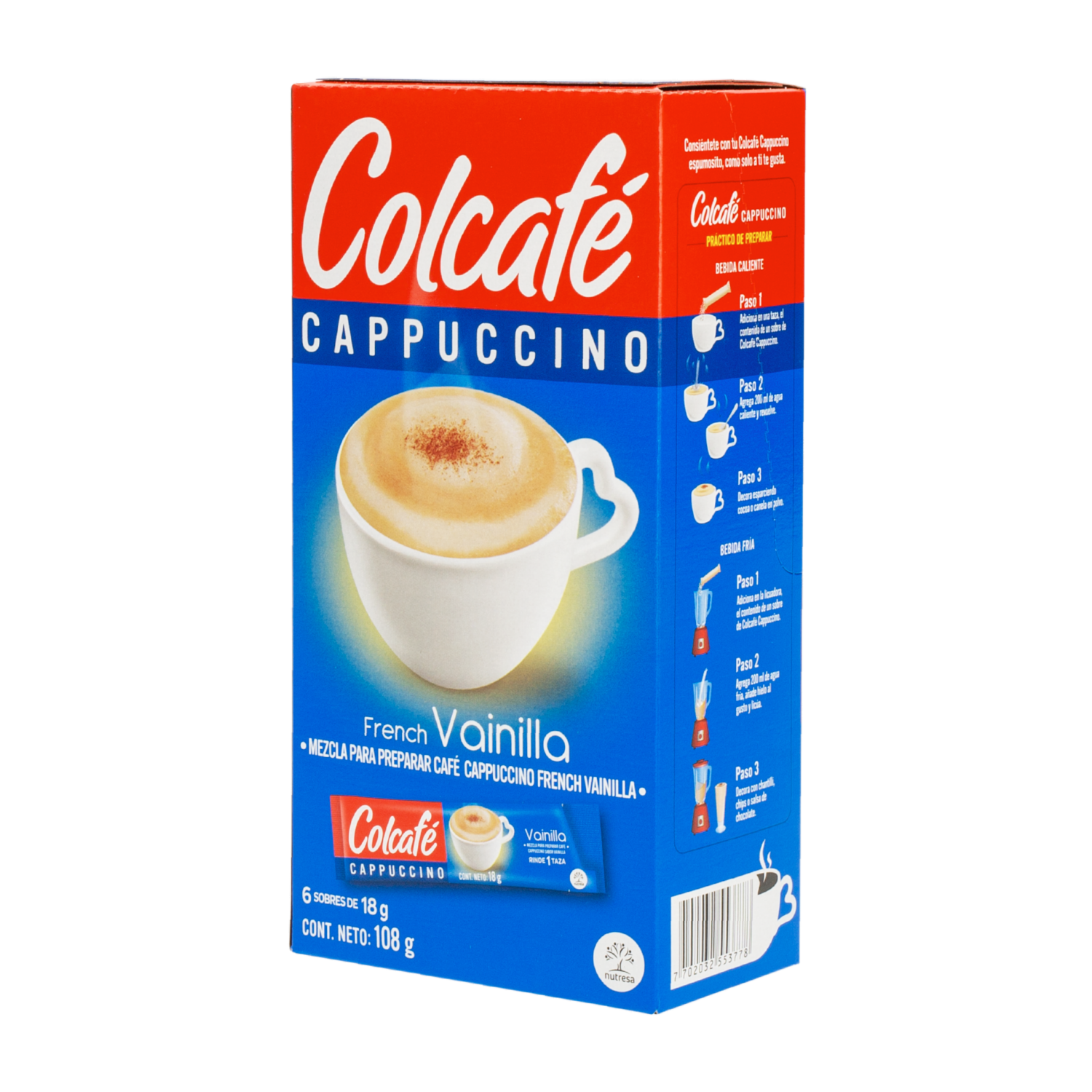 Café Instantáneo Cappuccino De Vainilla COLCAFÉ 108 G