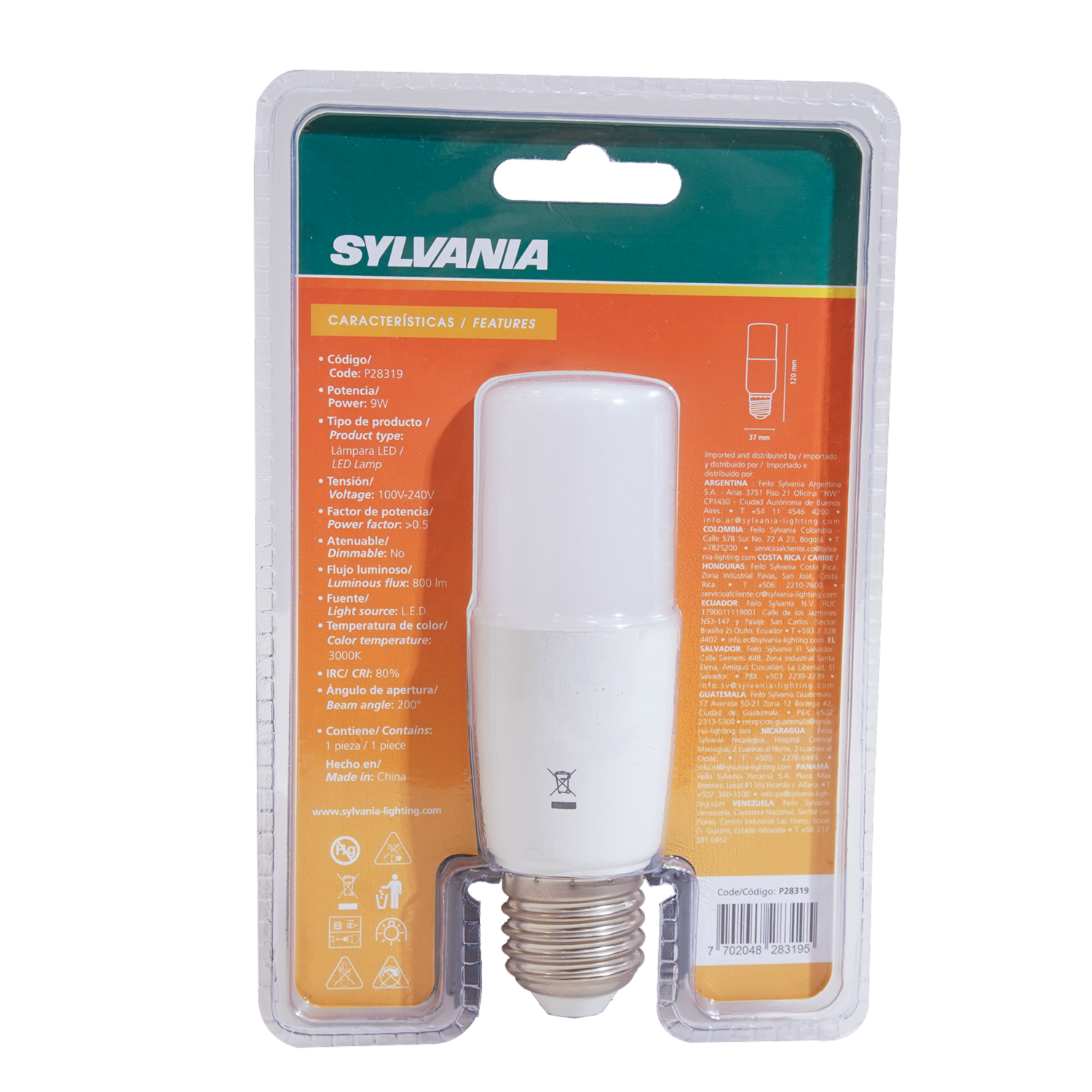Foco Slim Luz Cálida 15 SYLVANIA 9W