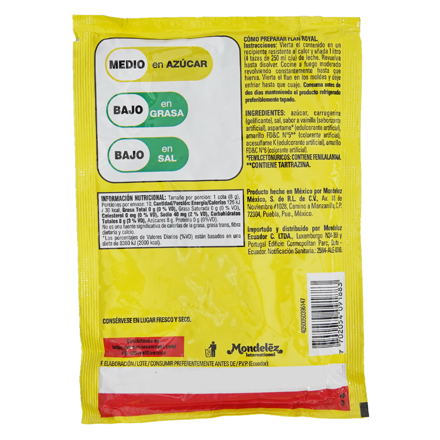 Flan De Vainilla Mezcla En Polvo ROYAL 80 G