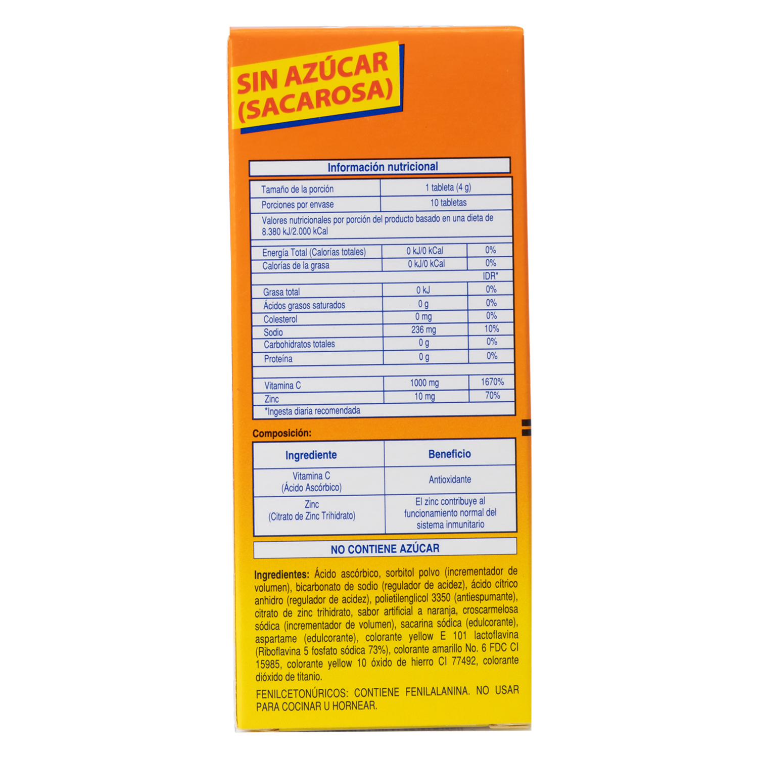 Vitamina C Zinc Naranja 1 G Sd MK 40G