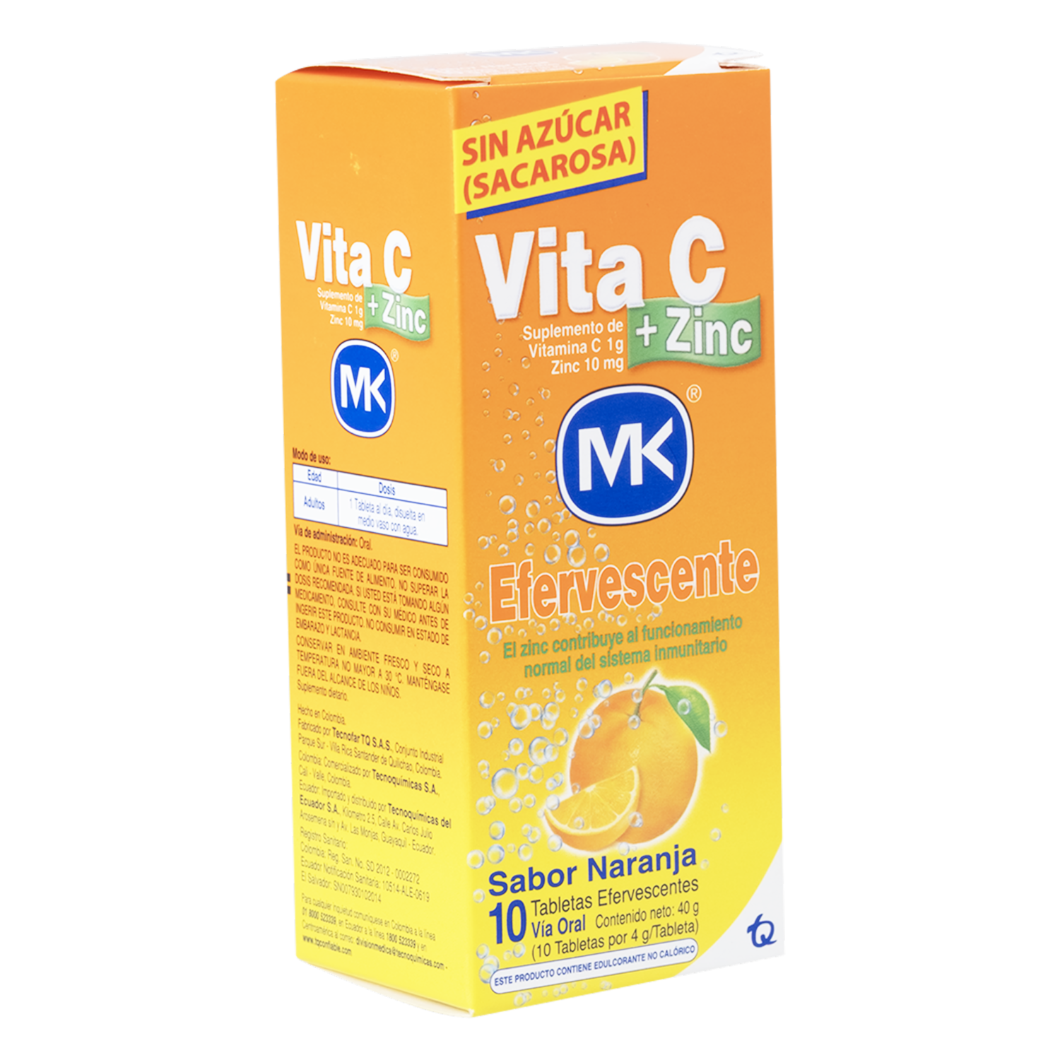 Vitamina C Zinc Naranja 1 G Sd MK 40G