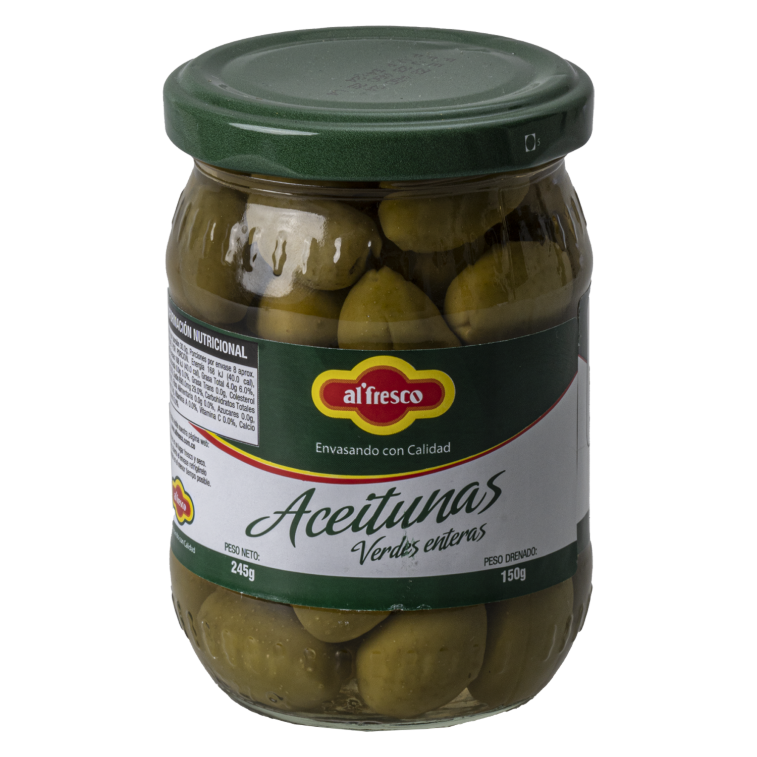 Aceitunas Envasadas Manzanilla AL’FRESCO 250 G