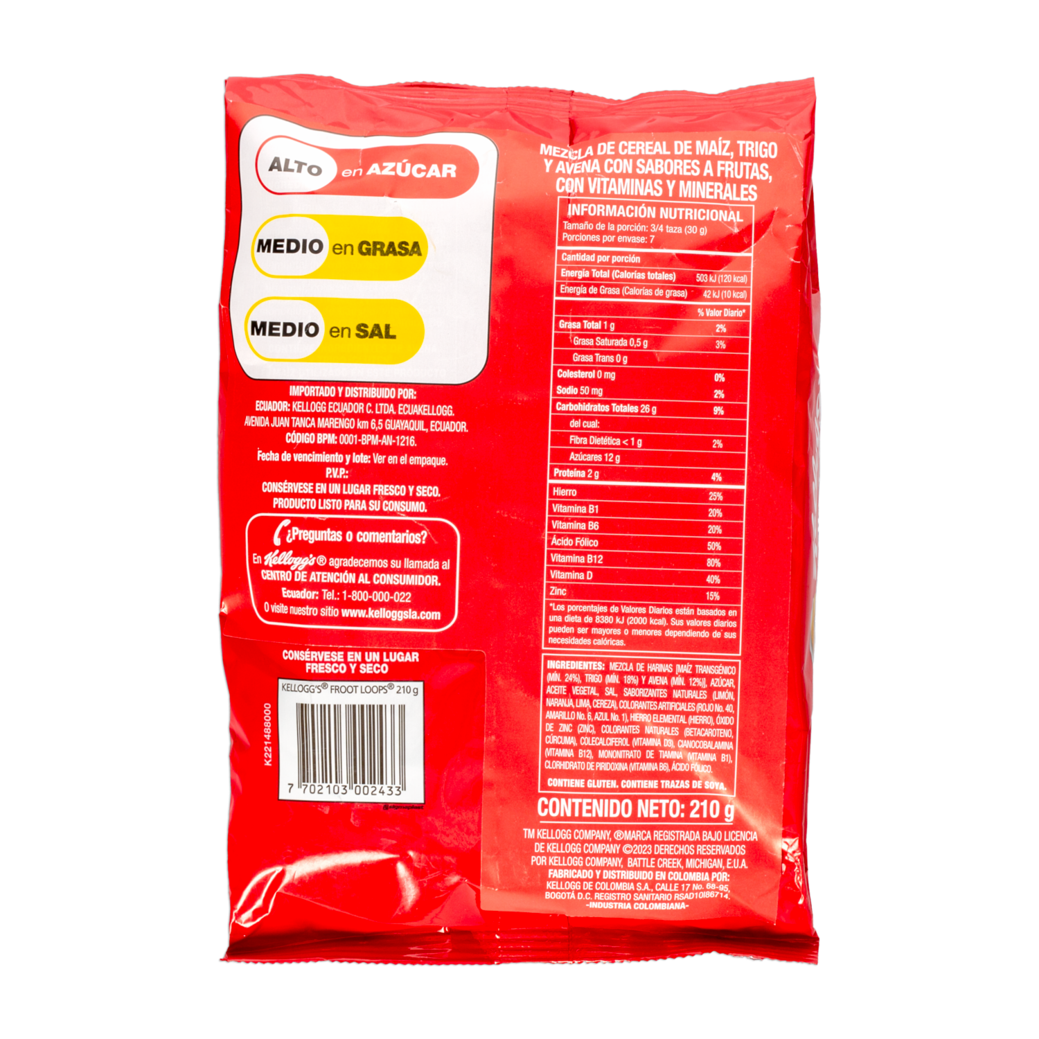 Cereal Frutal De Sabores FROOT LOOPS 210 G