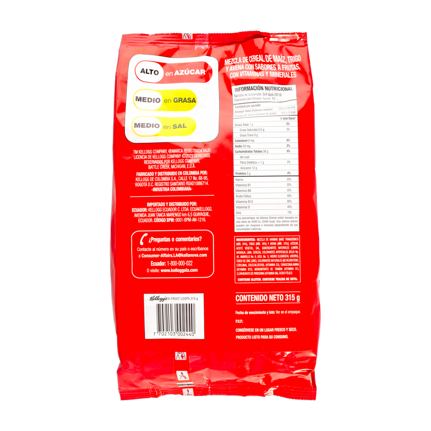 Cereal Frutal De Sabores FROOT LOOPS 315 G