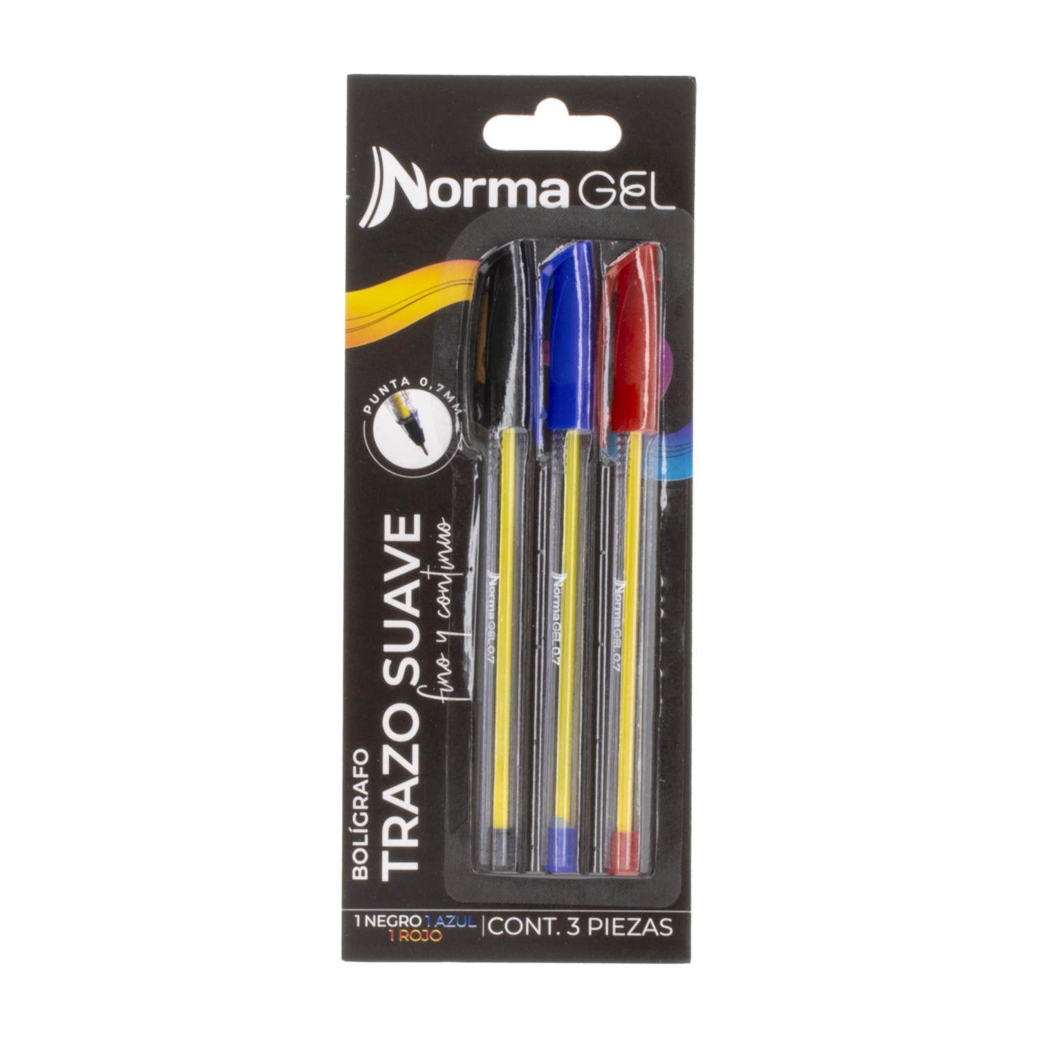 Bolígrafos Trazo Suave Colores Rojo, Azul Y Rojo NORMA X 3 Uds