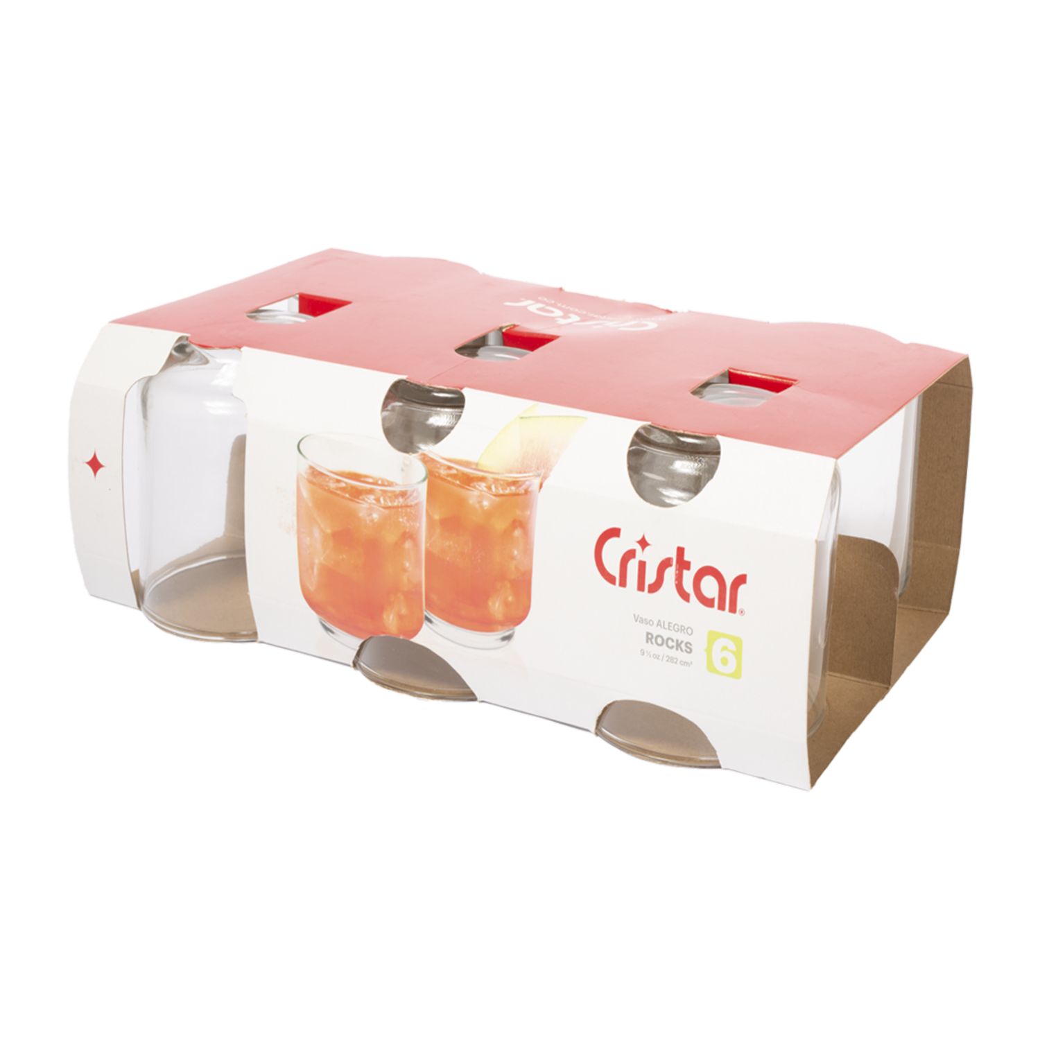 Set De Vasos Alegro Rocks 6X282 Ml CRISTAR 2866CL