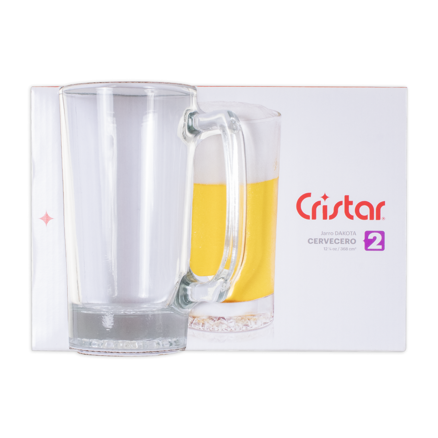 Set De Jarros Cervecero Dakota 2 X 638 Ml CRISTAR 0210CL