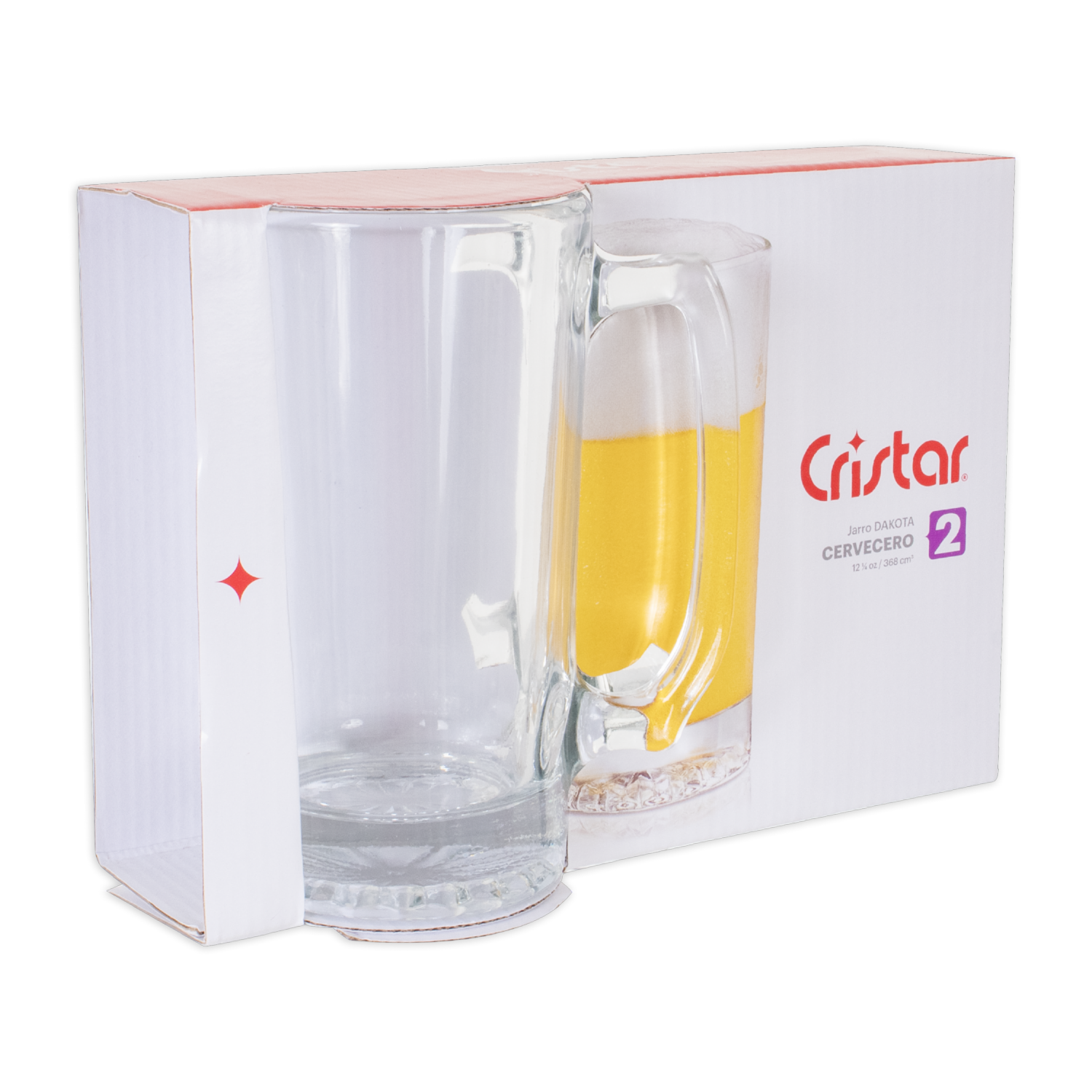 Set De Jarros Cervecero Dakota 2 X 638 Ml CRISTAR 0210CL