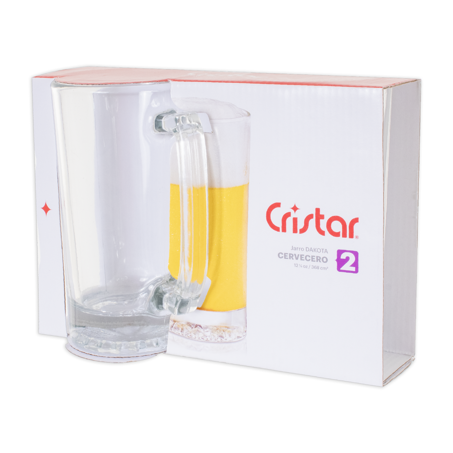 Set De Jarros Cervecero Dakota 2 X 638 Ml CRISTAR 0210CL