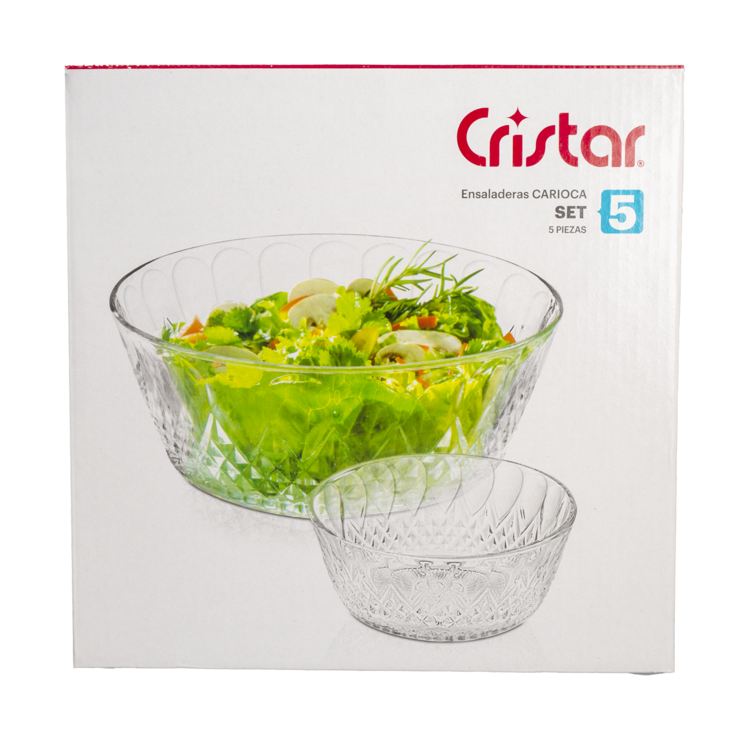 Set Ensaladera Carioca 9107el CRISTAR X 5 Piezas