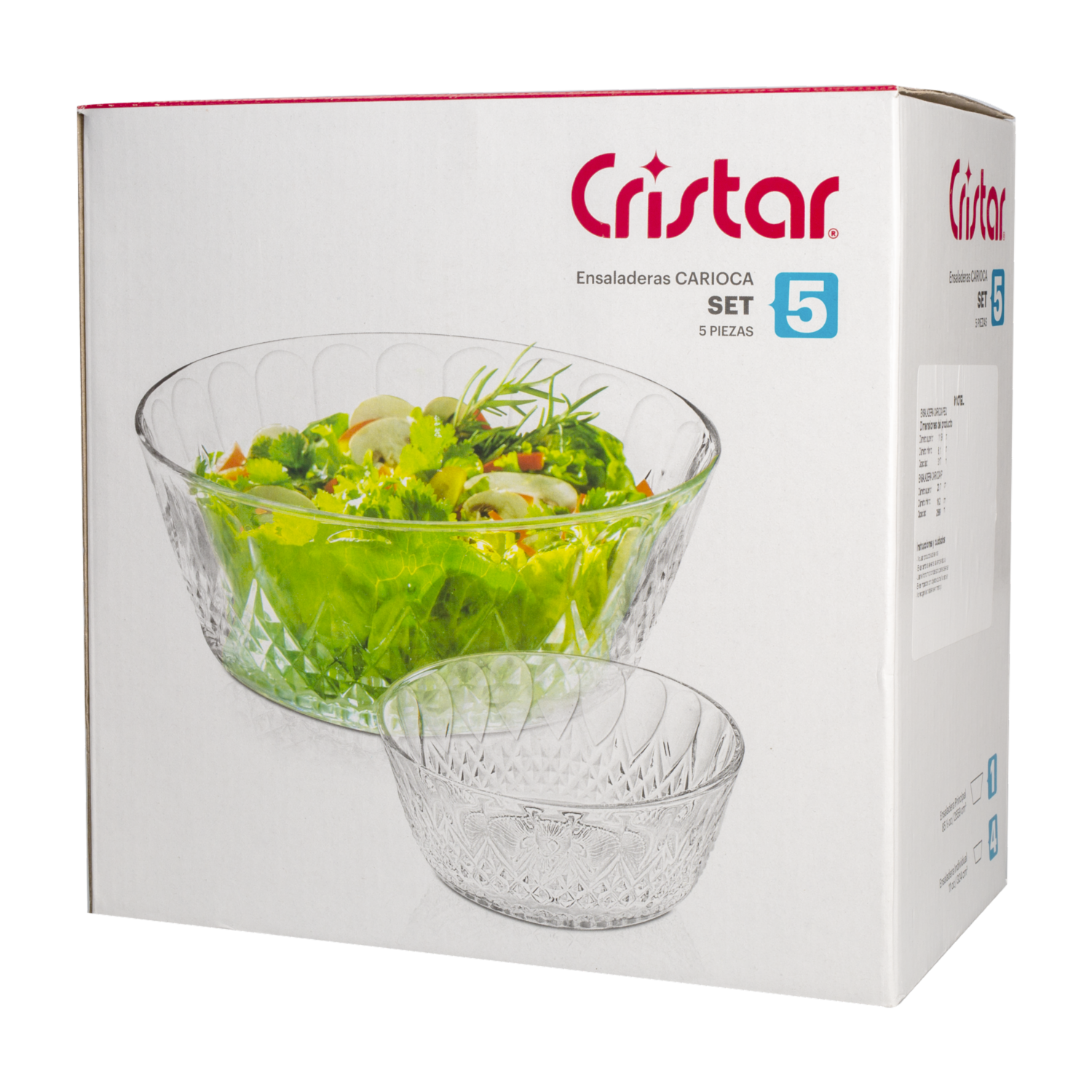 Set Ensaladera Carioca 9107el CRISTAR X 5 Piezas