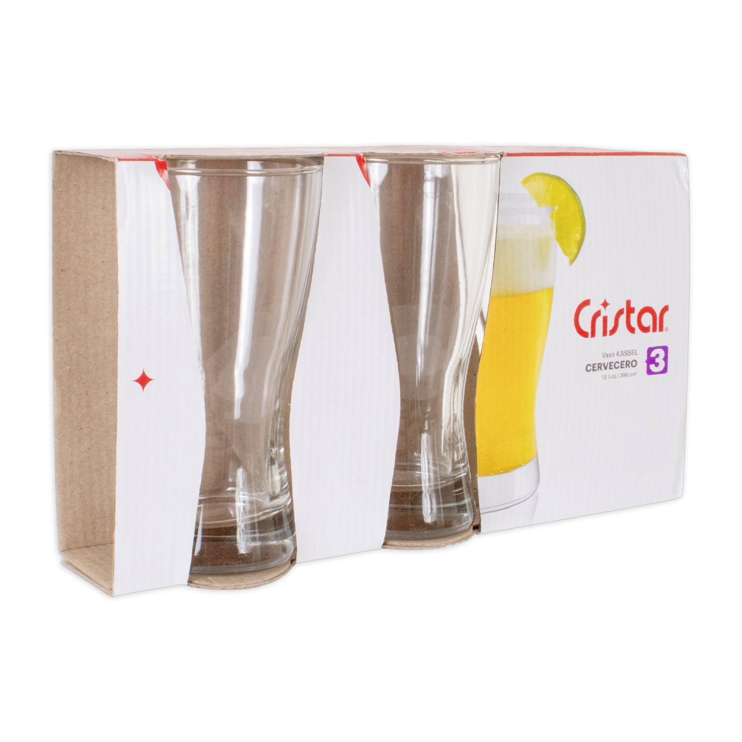 Set De Vasos Kassel Cervecero 3X398 Ml CRISTAR 0055CL3
