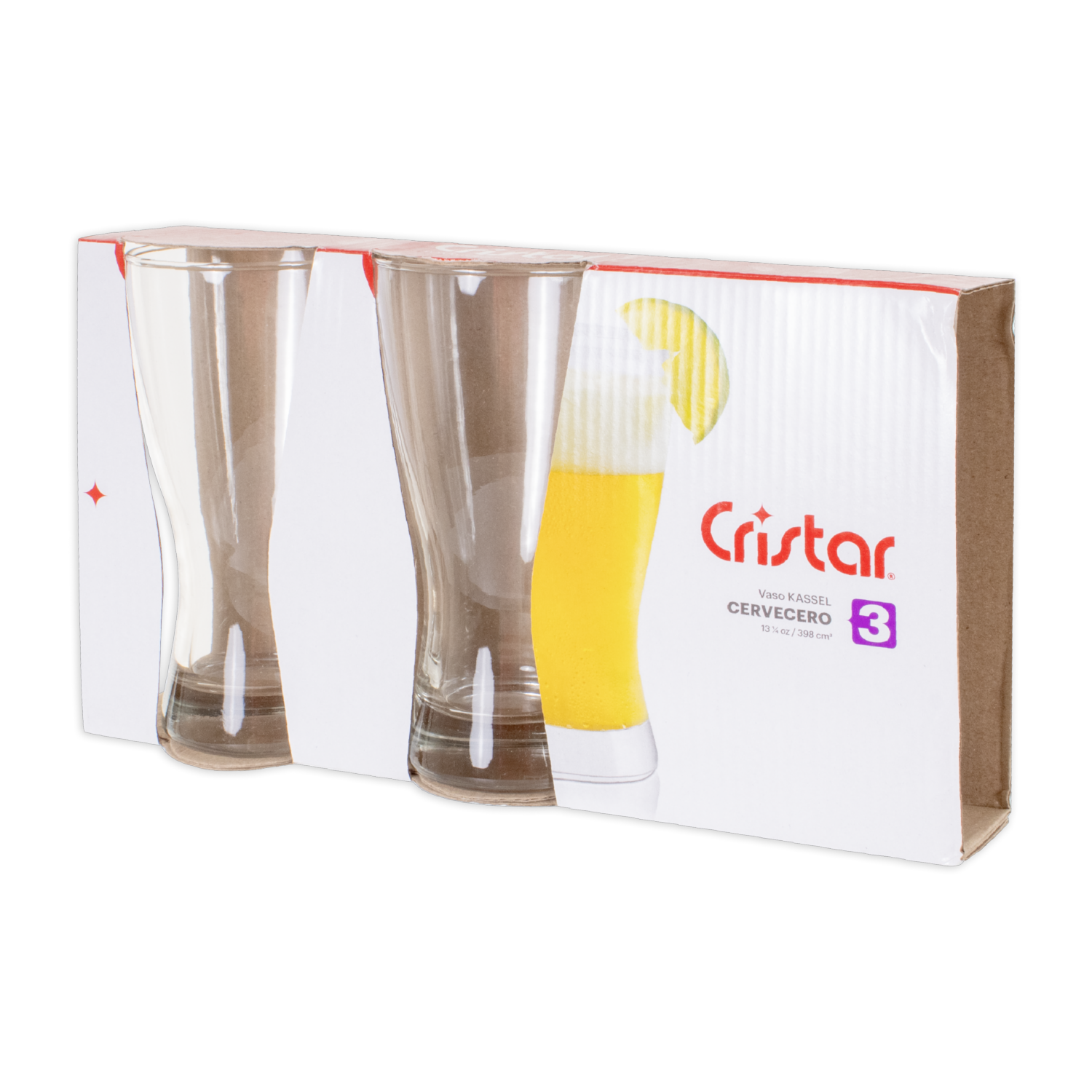 Set De Vasos Kassel Cervecero 3X398 Ml CRISTAR 0055CL3