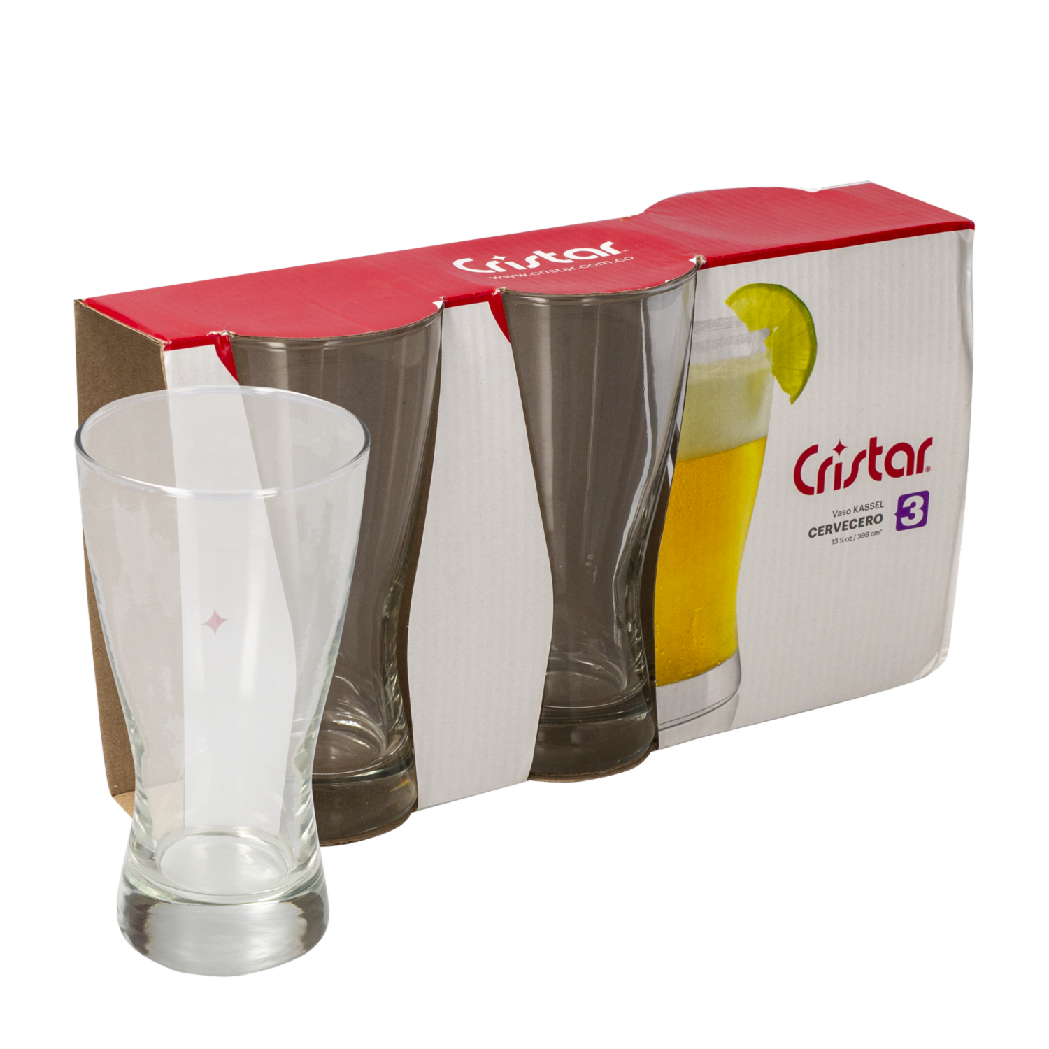Set De Vasos Kassel Cervecero 3X398 Ml CRISTAR 0055CL3